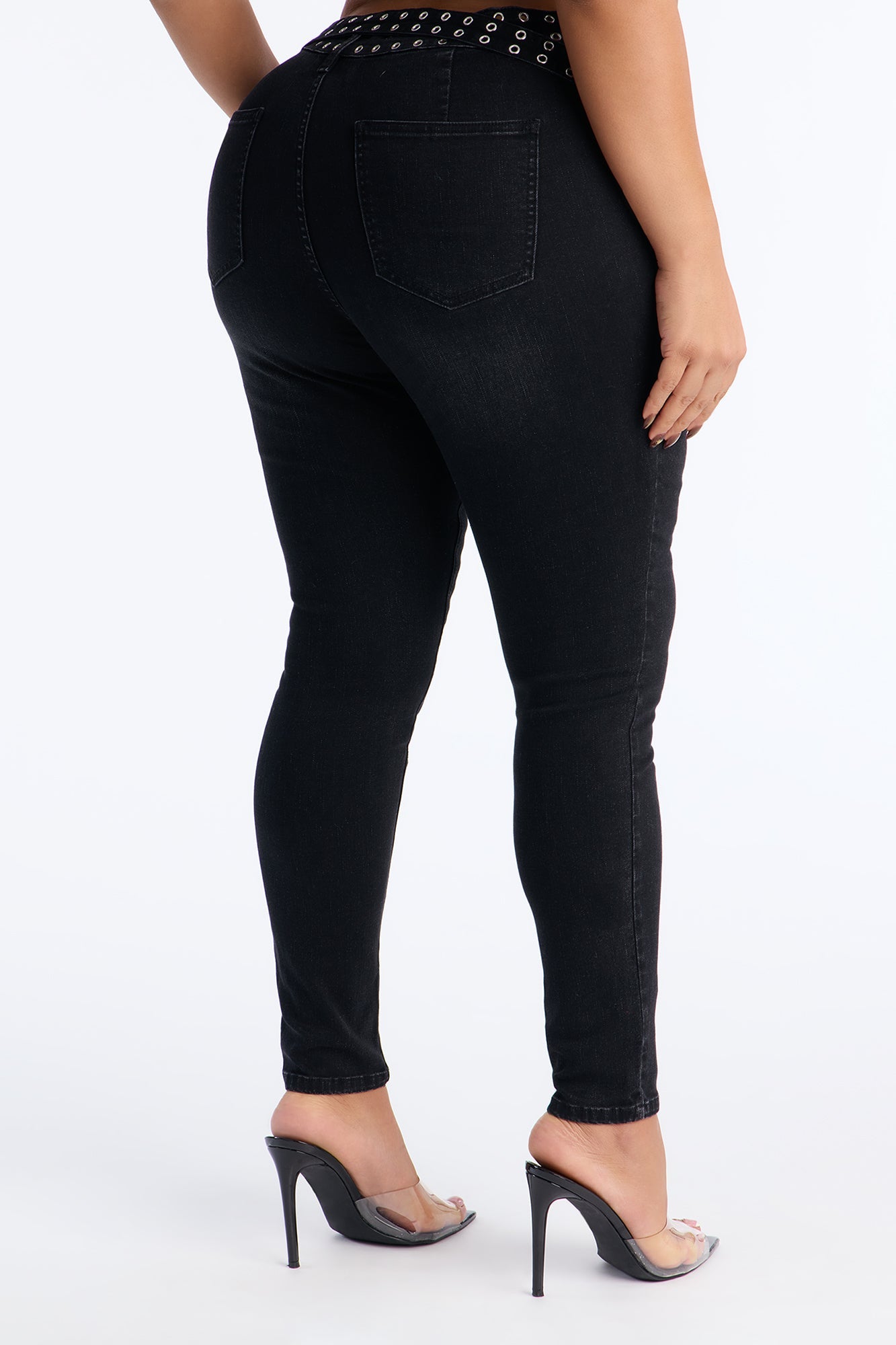 Make A Setlist Belted Skinny Jean - Black Wash