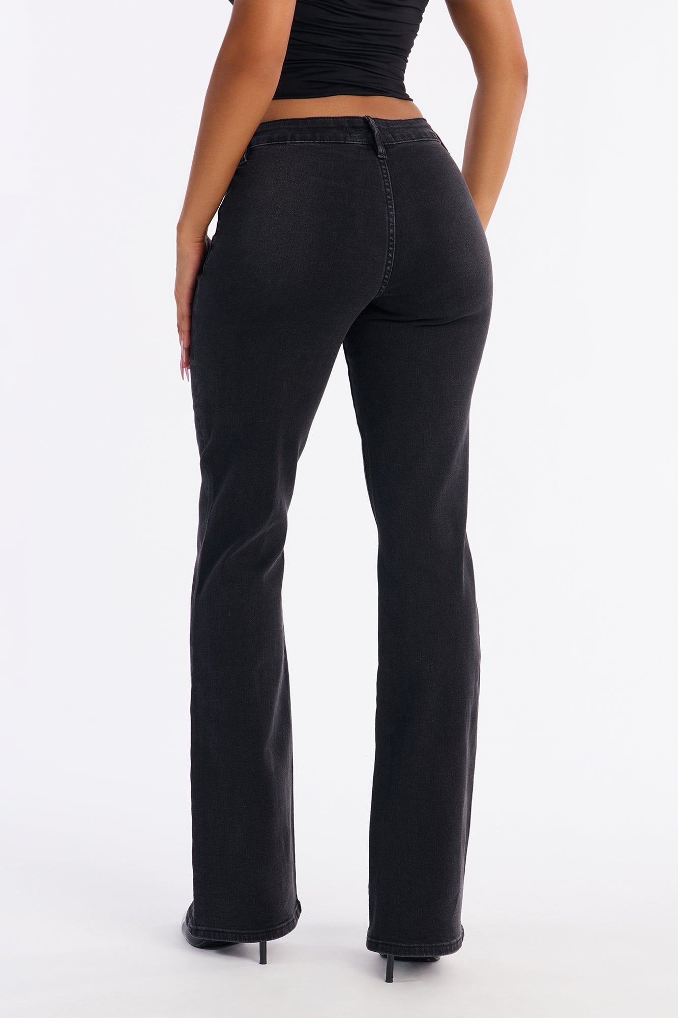 Concert Buddies Lace Up Bootcut Jeans - Black Wash