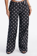 When In Rome Polka Dot Jeans - Black Wash