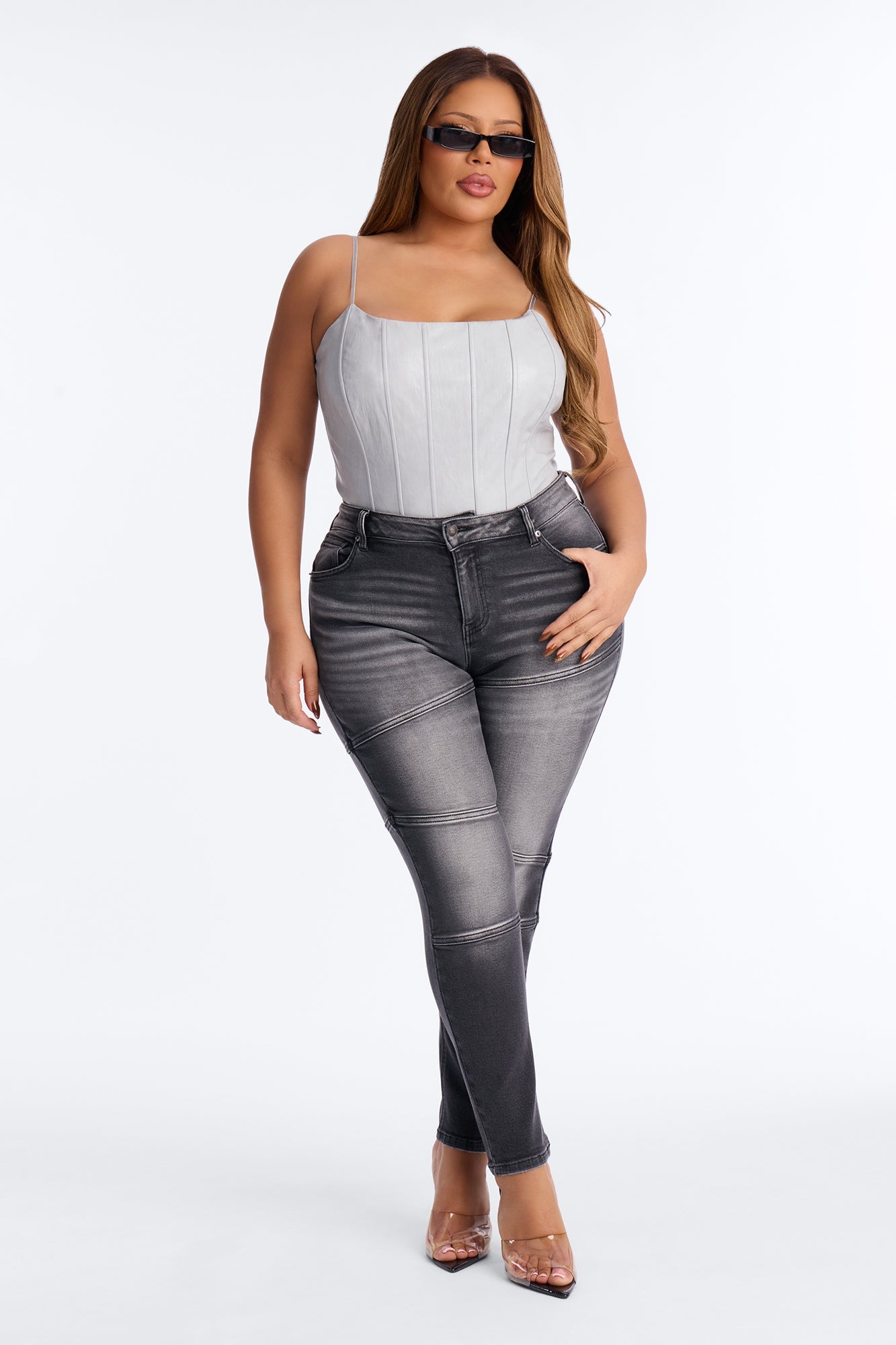 Back Seat Driver Stretch Skinny Jeans - Black Wash