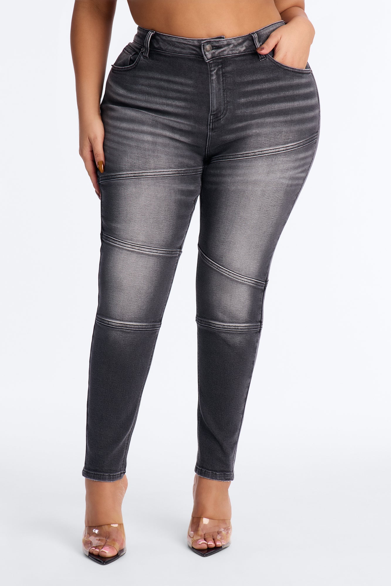Back Seat Driver Stretch Skinny Jeans - Black Wash