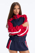 Cool And Sporty Track Jacket - Red/combo