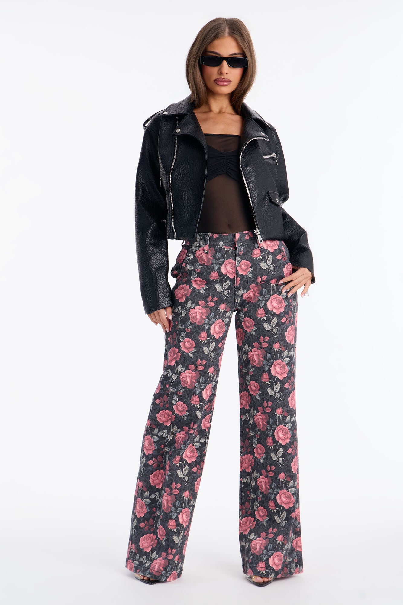 Garden Of Love Trouser Wide Leg Jeans - Black/combo