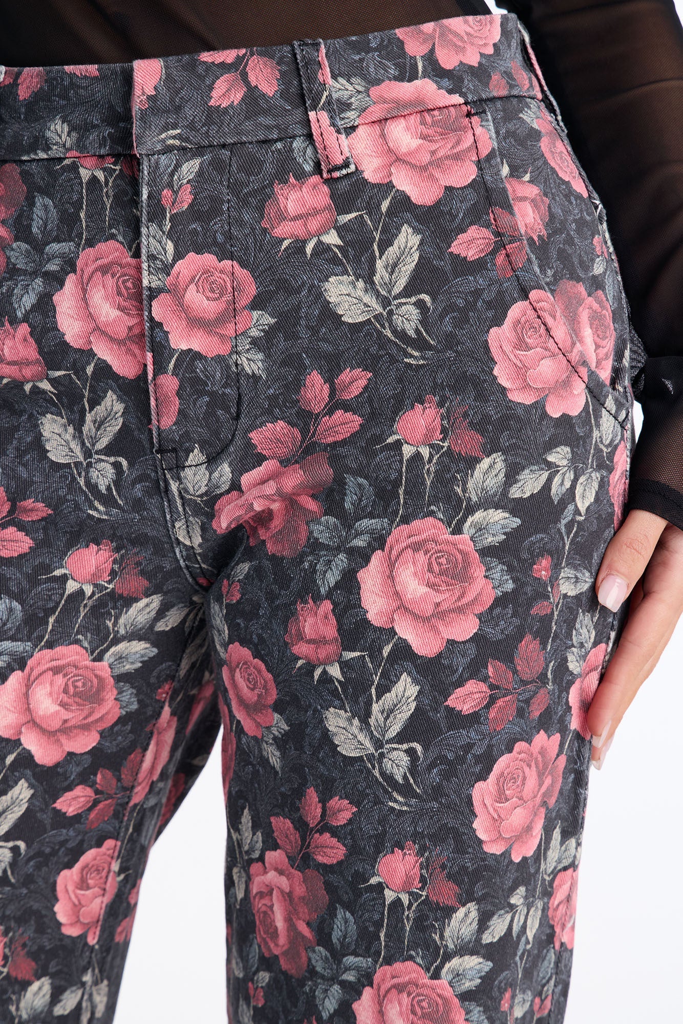 Garden Of Love Trouser Wide Leg Jeans - Black/combo