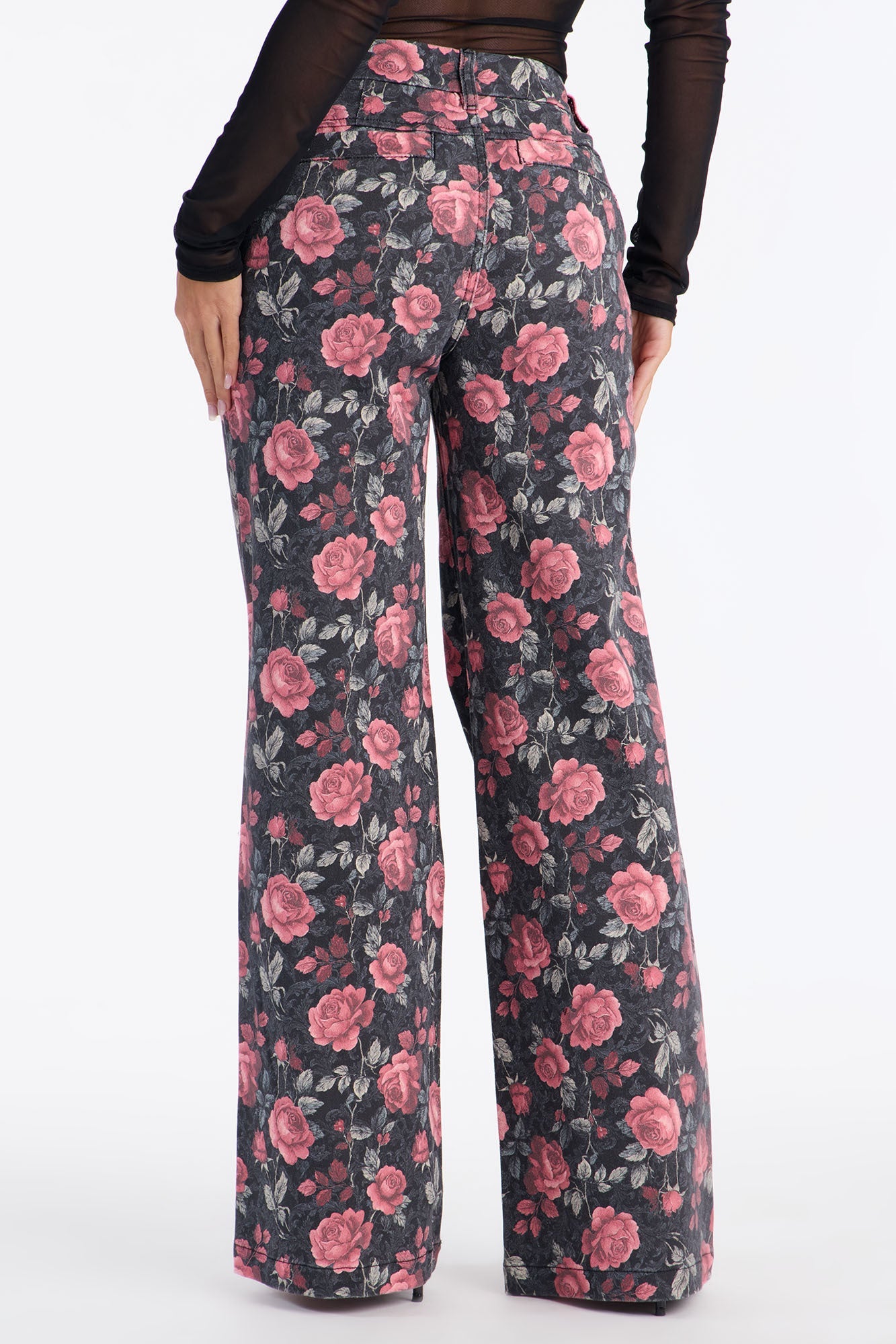 Garden Of Love Trouser Wide Leg Jeans - Black/combo