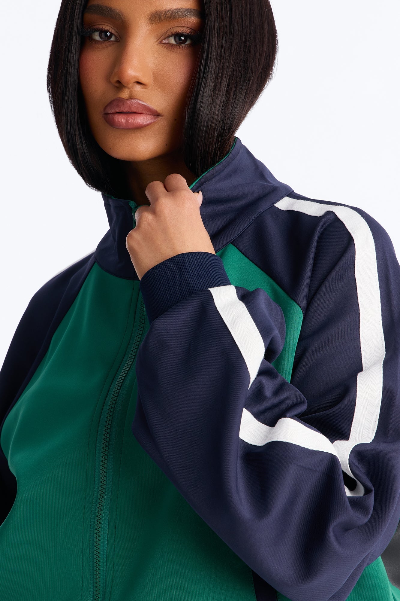 Cool And Sporty Track Jacket - Green/combo