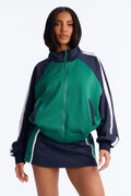 Cool And Sporty Track Jacket - Green/combo