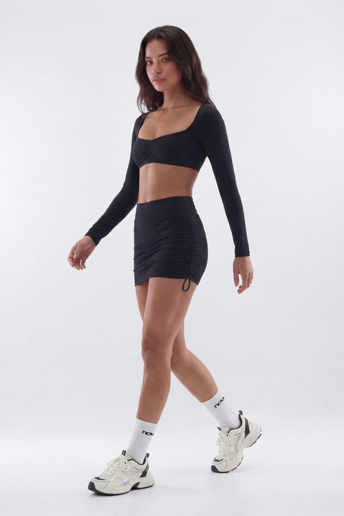ButterSoft™ Side Ruched Skort - Black
