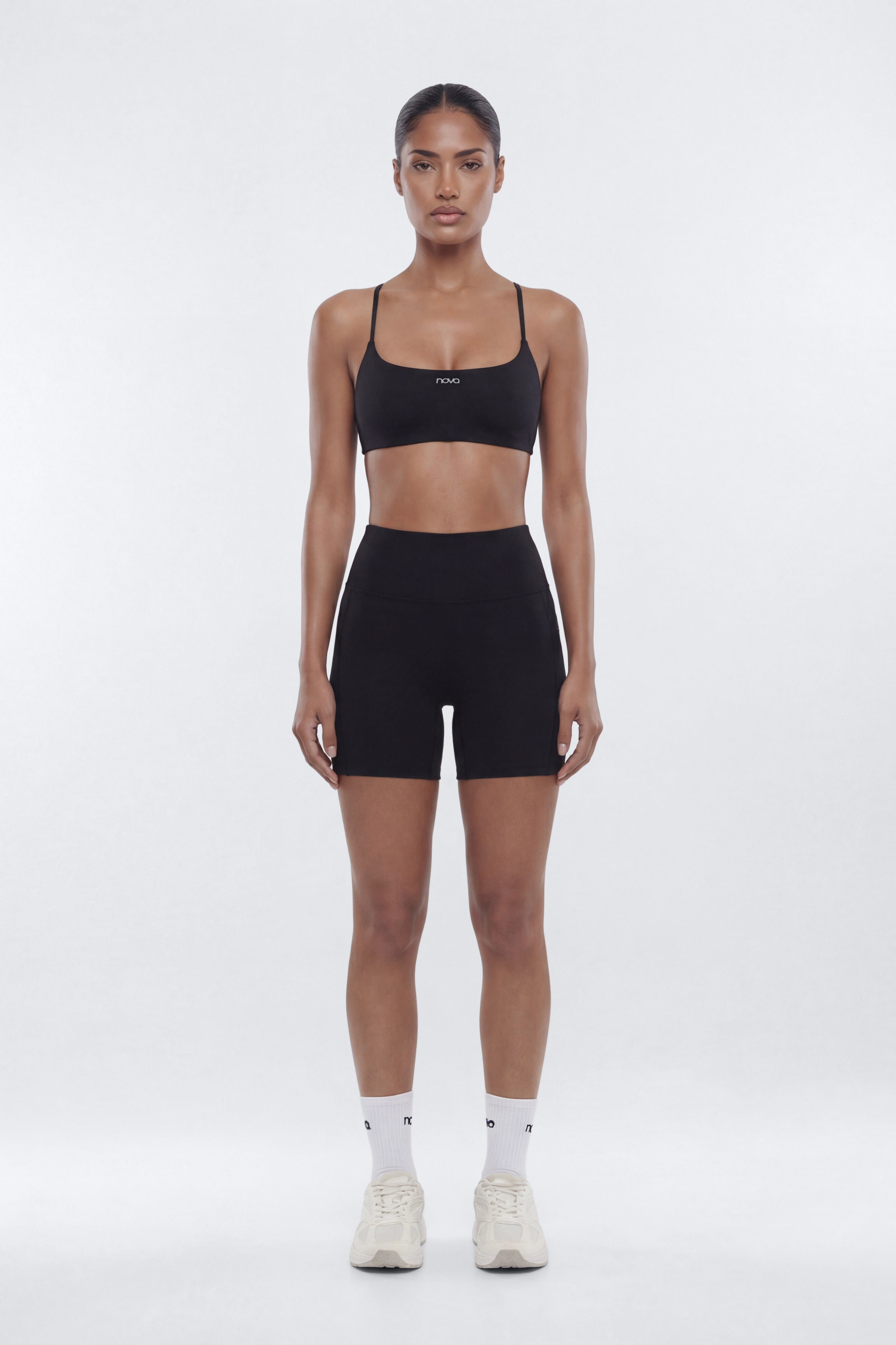 CloudForm™ High Waist 5″ Side Pocket Biker Short - Black