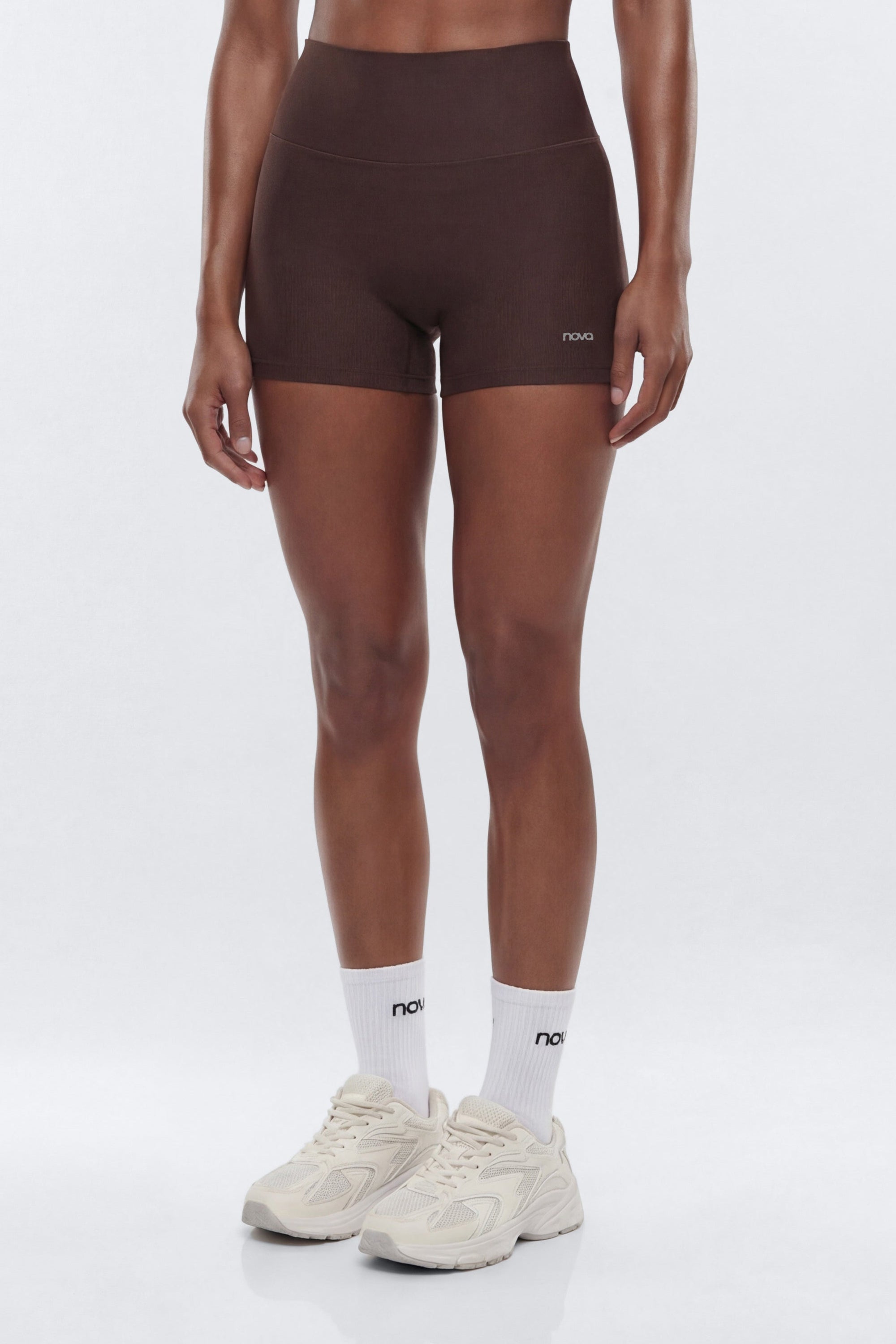 AirSculpt™ 3″ Mid Rise Biker Short - Brown