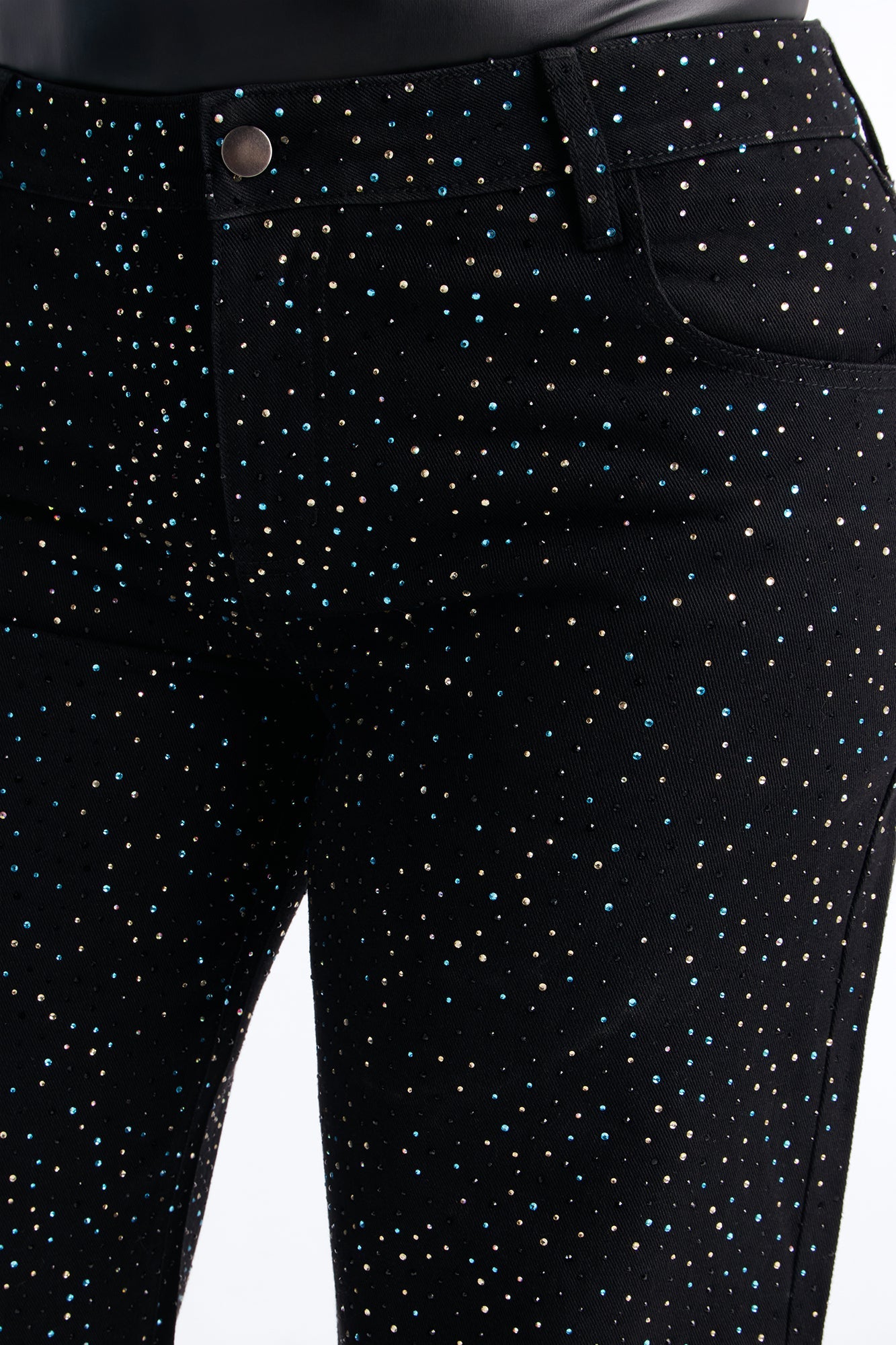 Having A Blast Embellished Wide Leg Jeans - Black