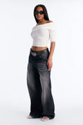 Everlasting Love Belted Wide Leg Jeans - Black Wash