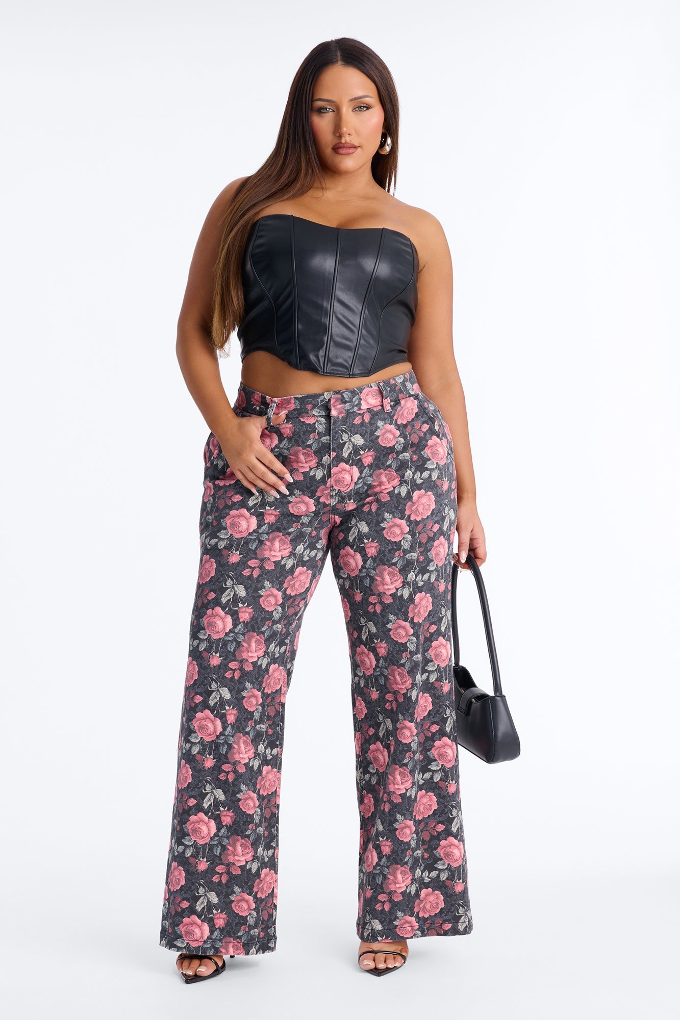 Garden Of Love Trouser Wide Leg Jeans - Black/combo