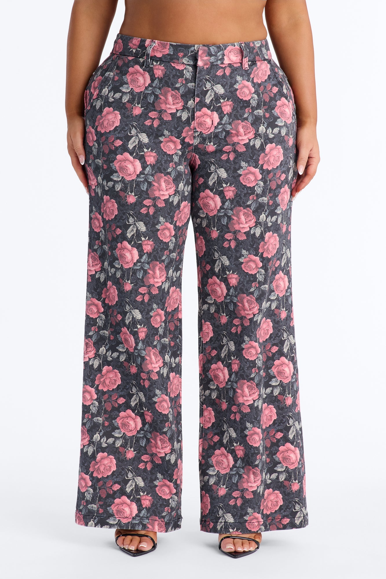 Garden Of Love Trouser Wide Leg Jeans - Black/combo