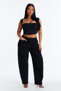 Palisades Stretch Mom Jeans - Black