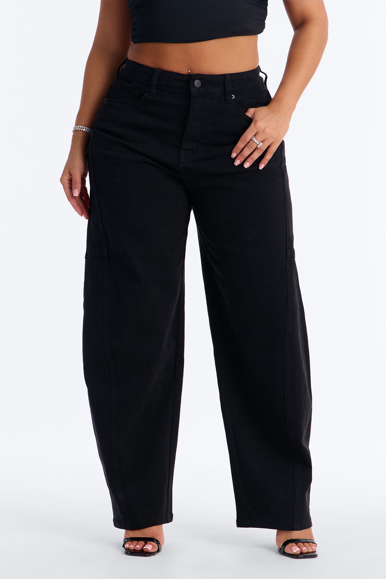 Palisades Stretch Mom Jeans - Black