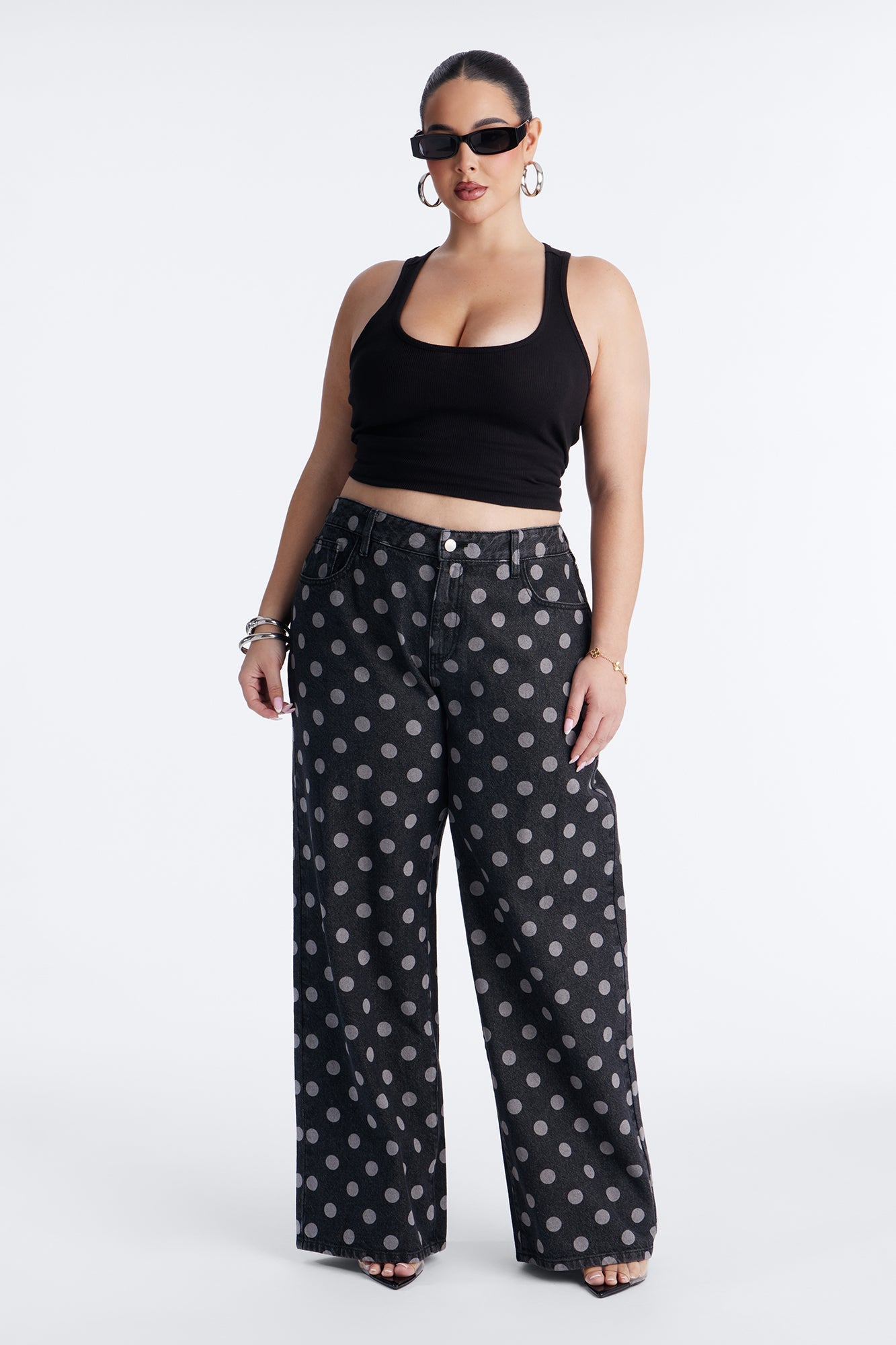 When In Rome Polka Dot Jeans - Black Wash