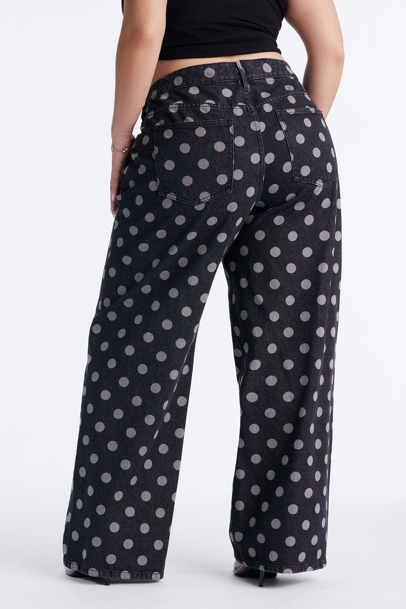 When In Rome Polka Dot Jeans - Black Wash