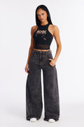 Good Ol Days Wide Leg Jeans - Black Wash