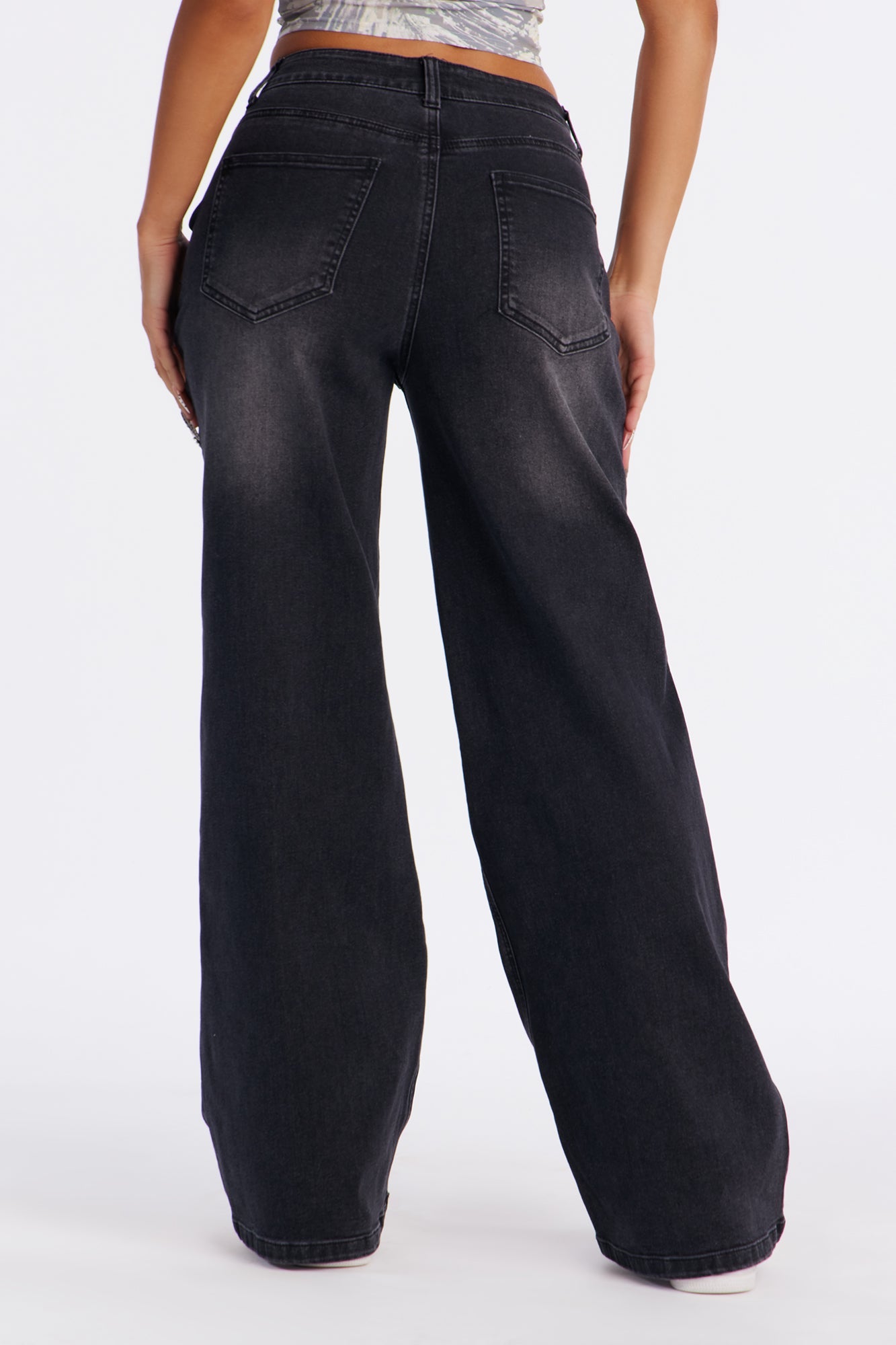 Jolie Mid Rise Stretch Straight Leg Jeans - Black Wash