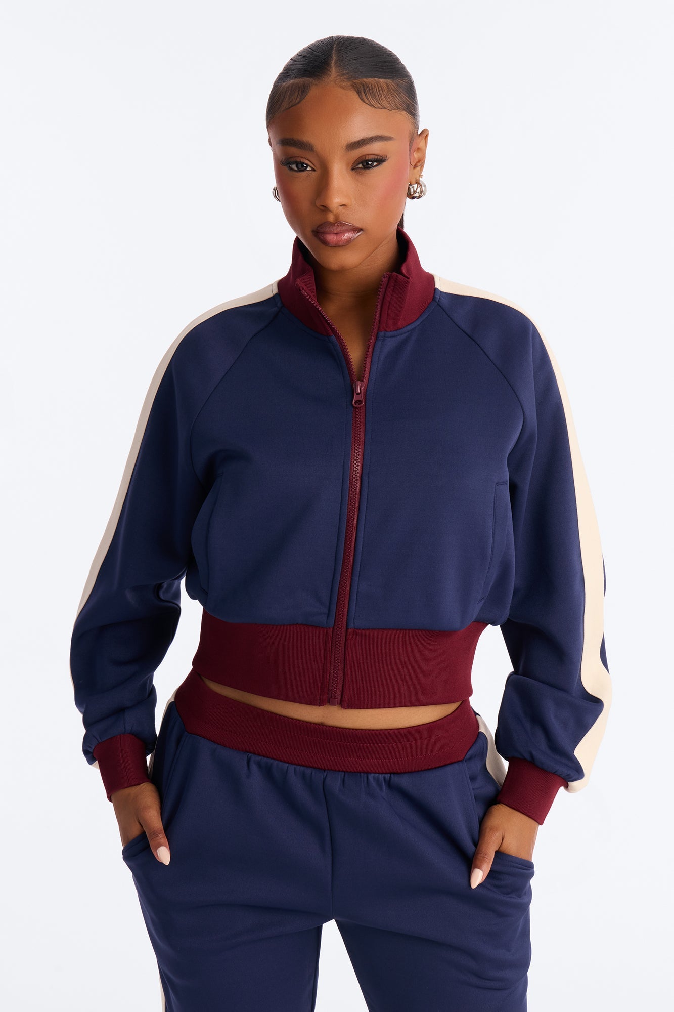 Power Trip Scuba Funnel Neck Jacket - Navy/combo