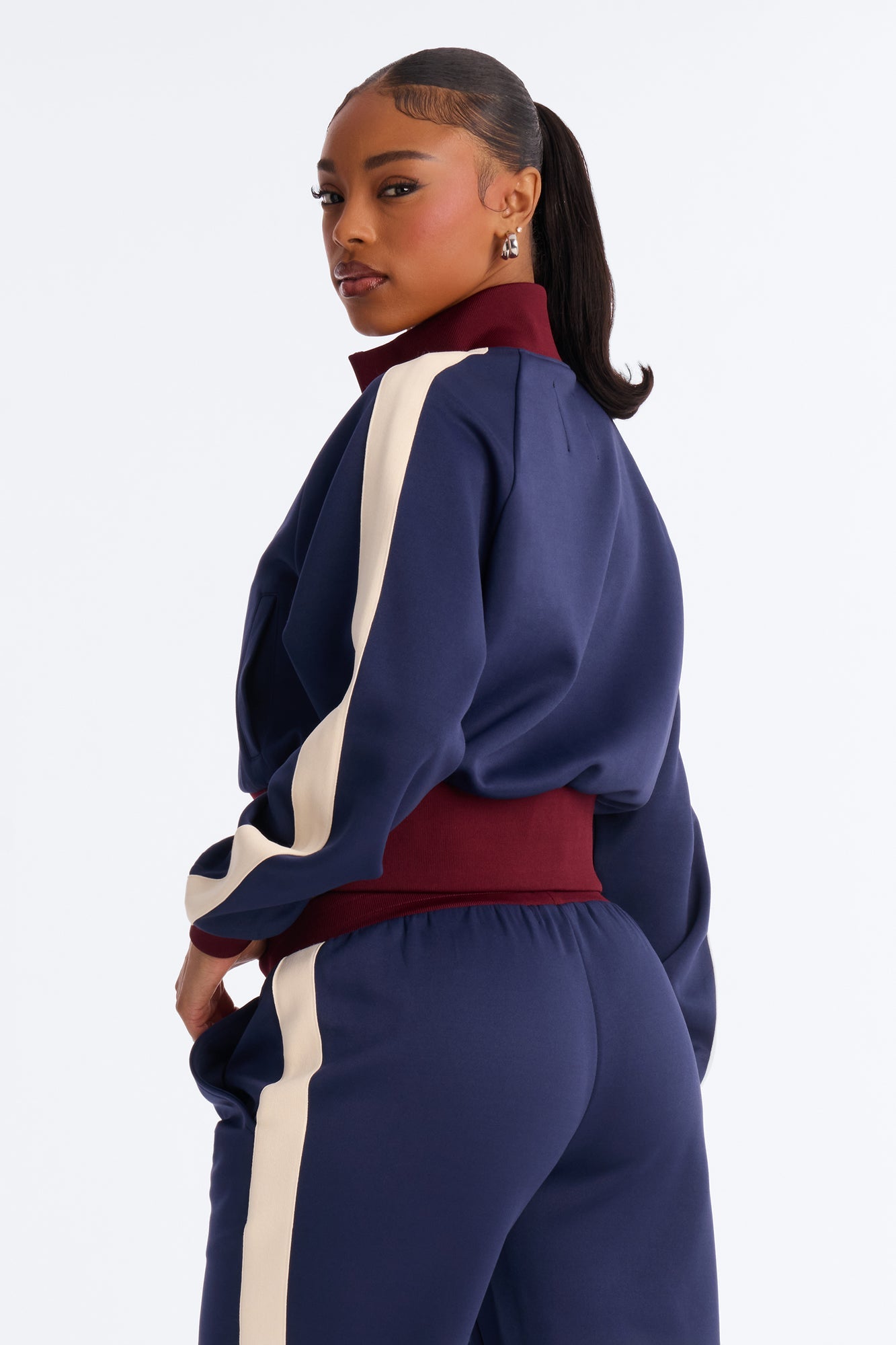Power Trip Scuba Funnel Neck Jacket - Navy/combo