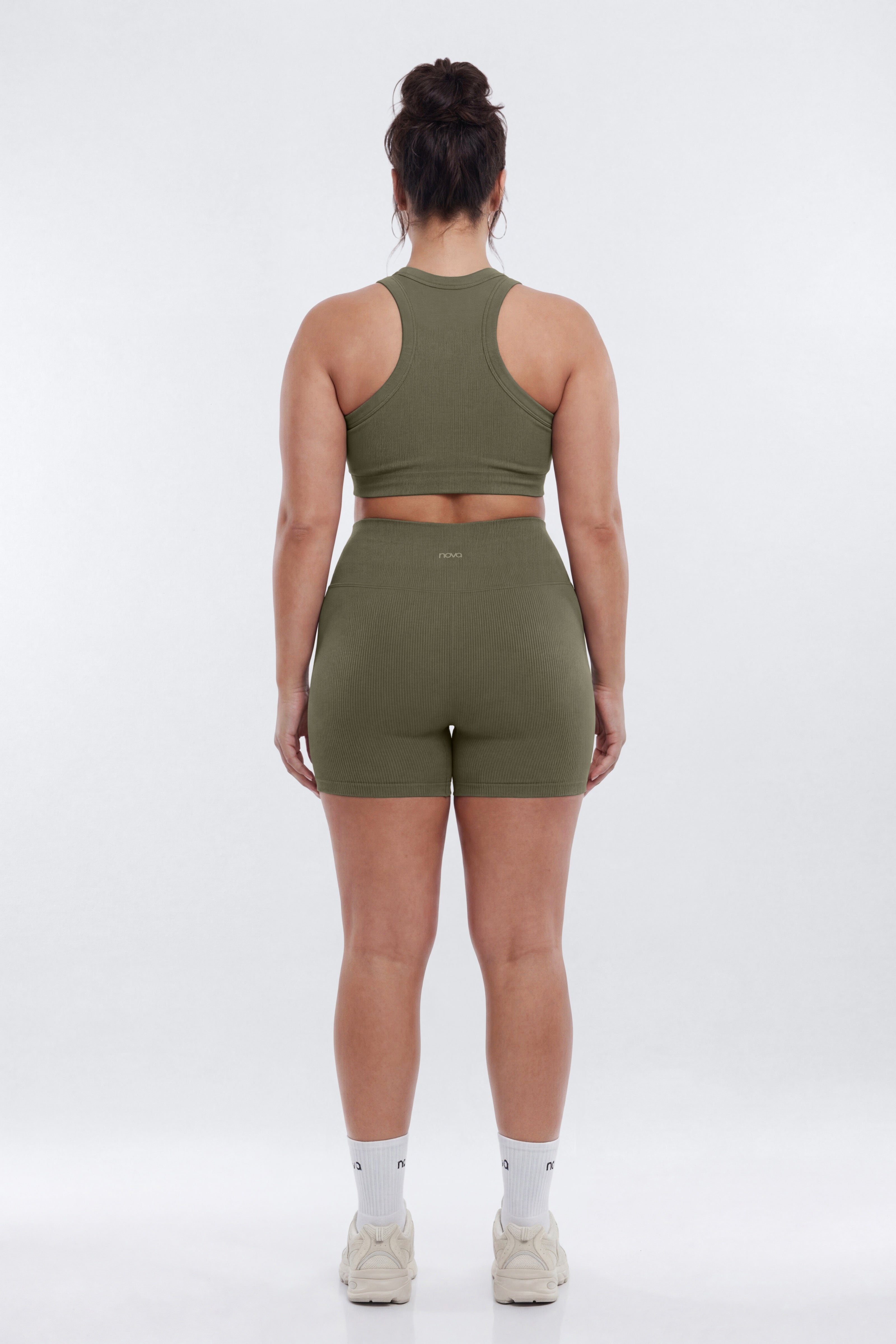 SeamlessLift™ 5″ High Rise Biker Short - Moss