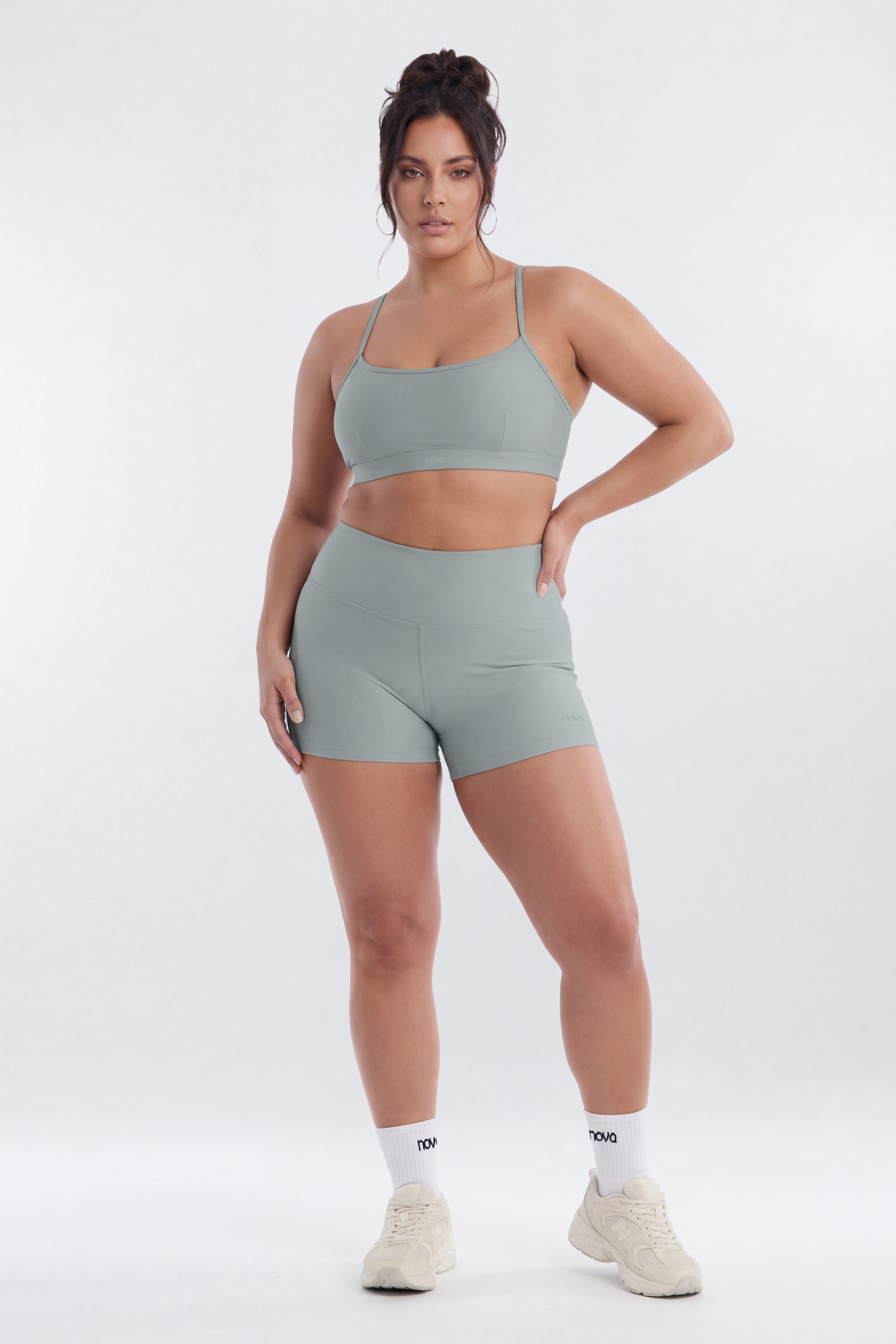 AirSculpt™ 3″ Mid Rise Biker Short - Steel
