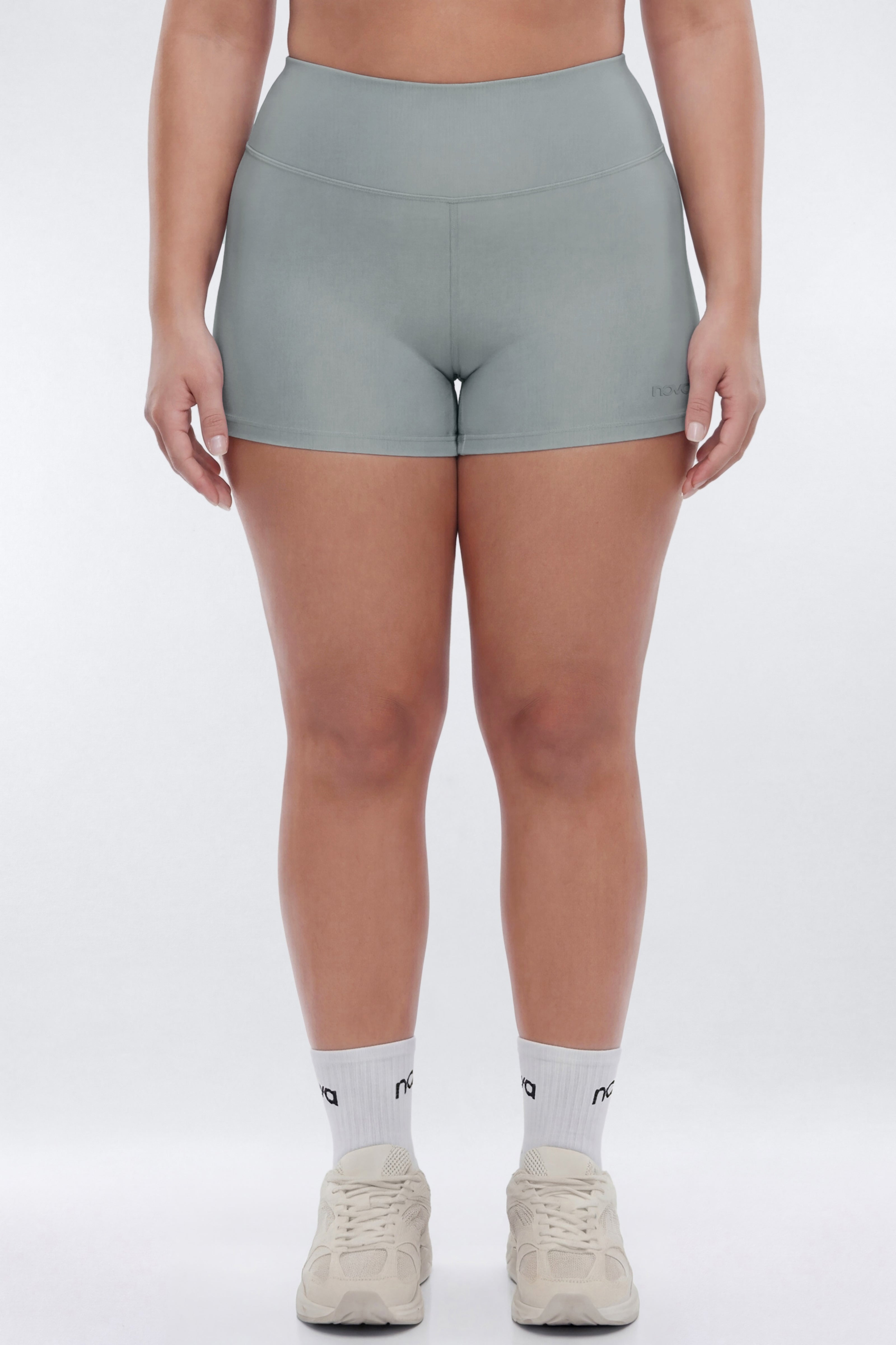 AirSculpt™ 3″ Mid Rise Biker Short - Steel