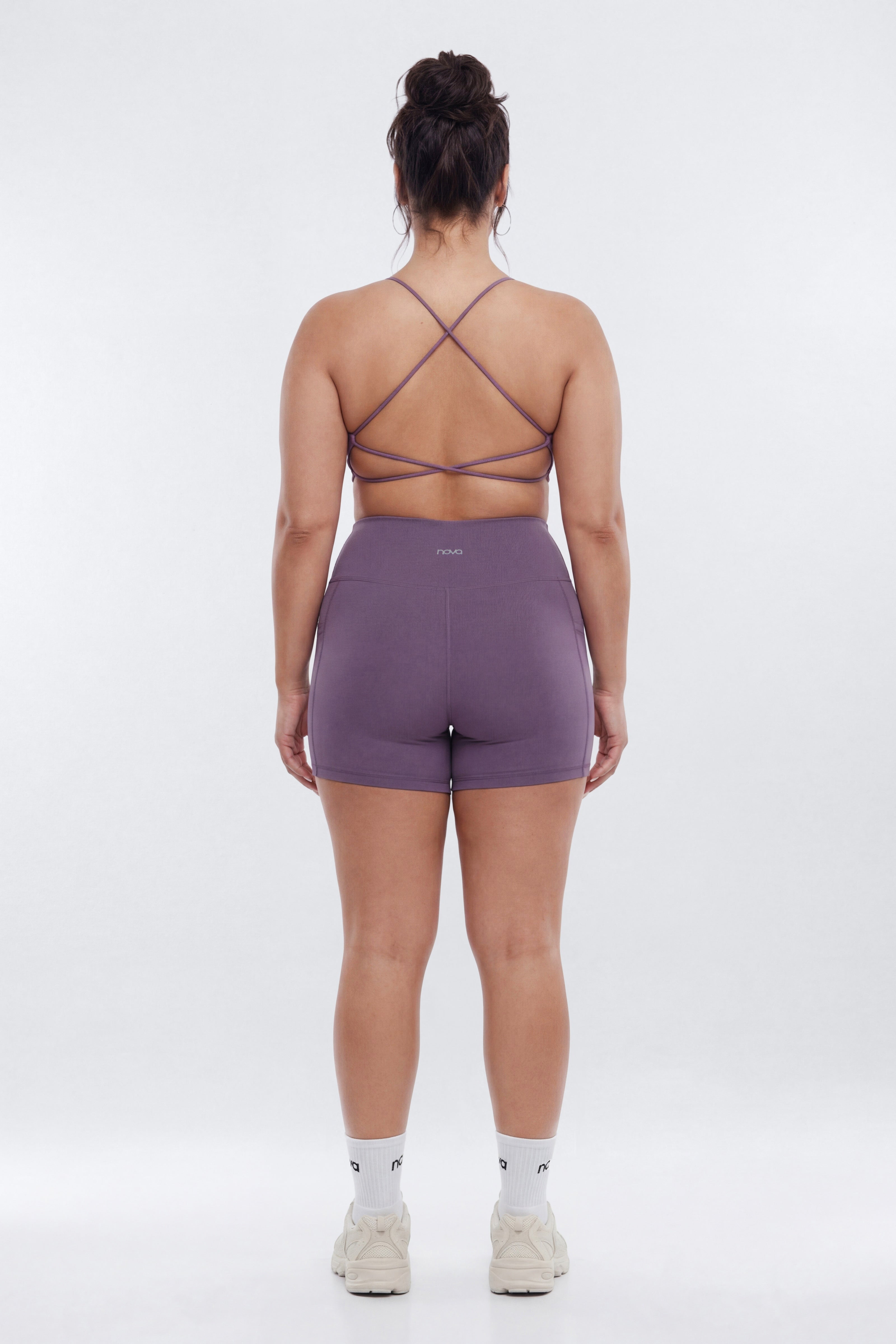 CloudForm™ High Waist 5″ Side Pocket Biker Short - Iris