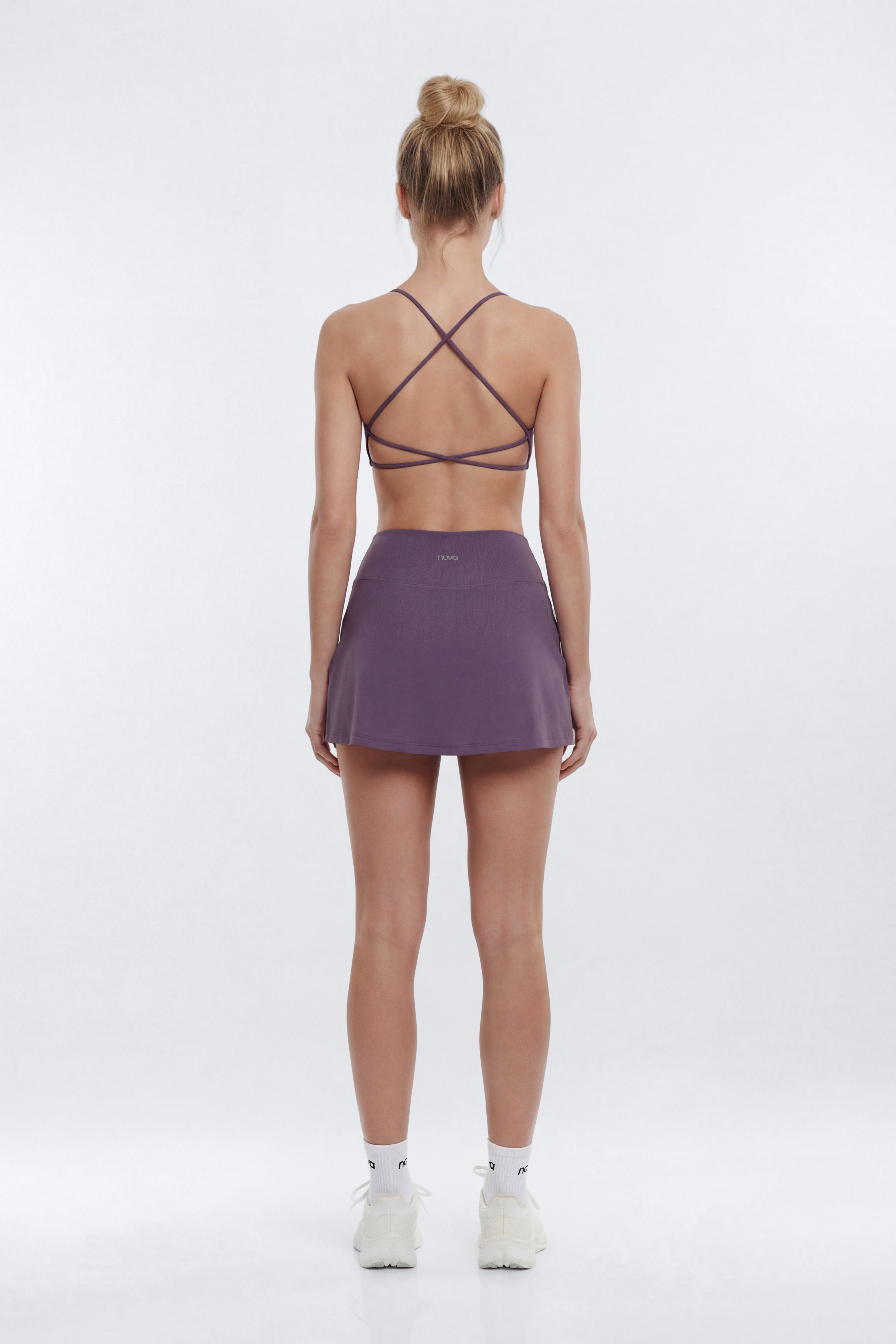 CloudForm™ Front Wrap Sports Mini Skort - Iris