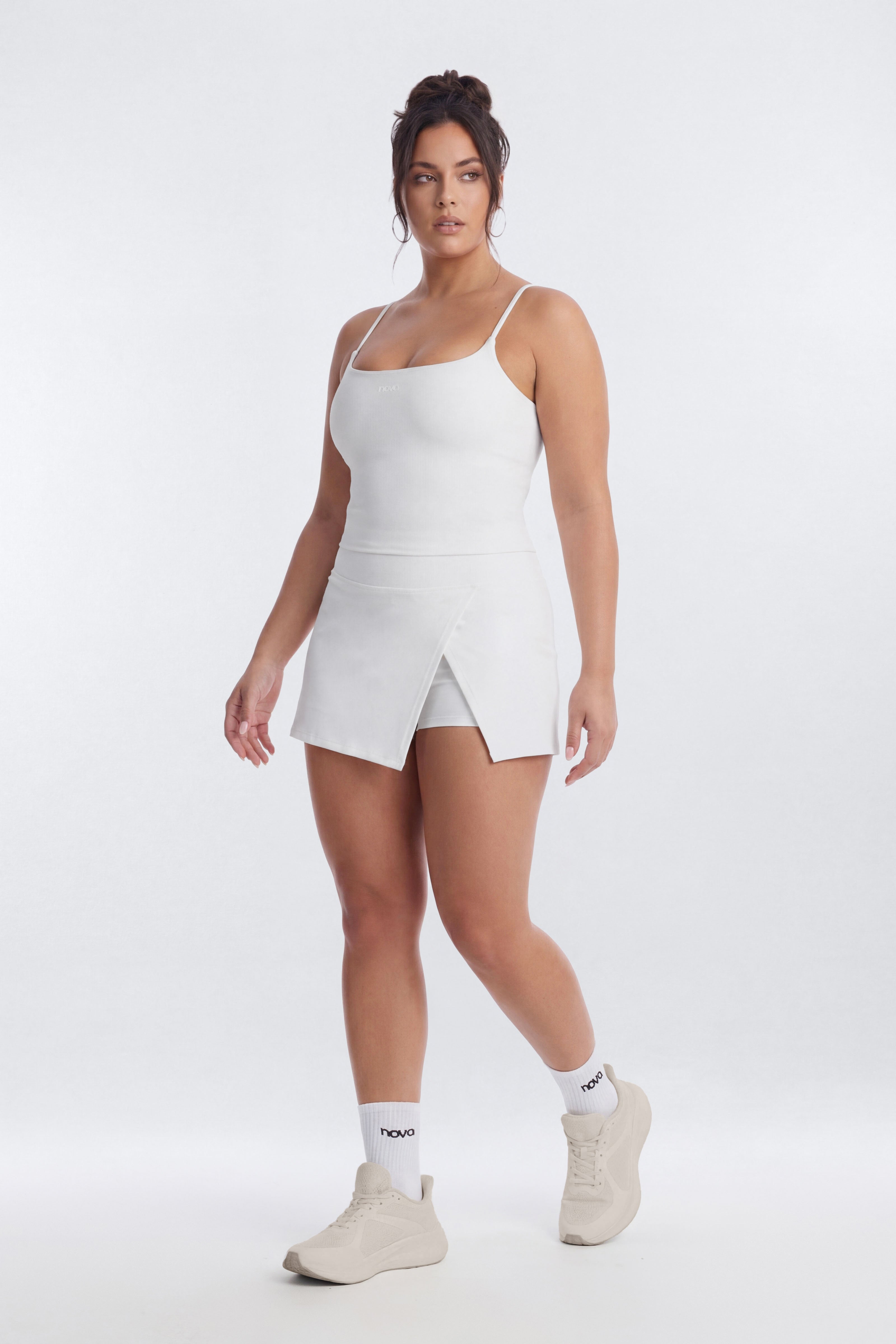 CloudForm™ Front Wrap Sports Mini Skort - Bright White