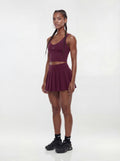 ProStretch™ Pleated Mini Skort - Merlot