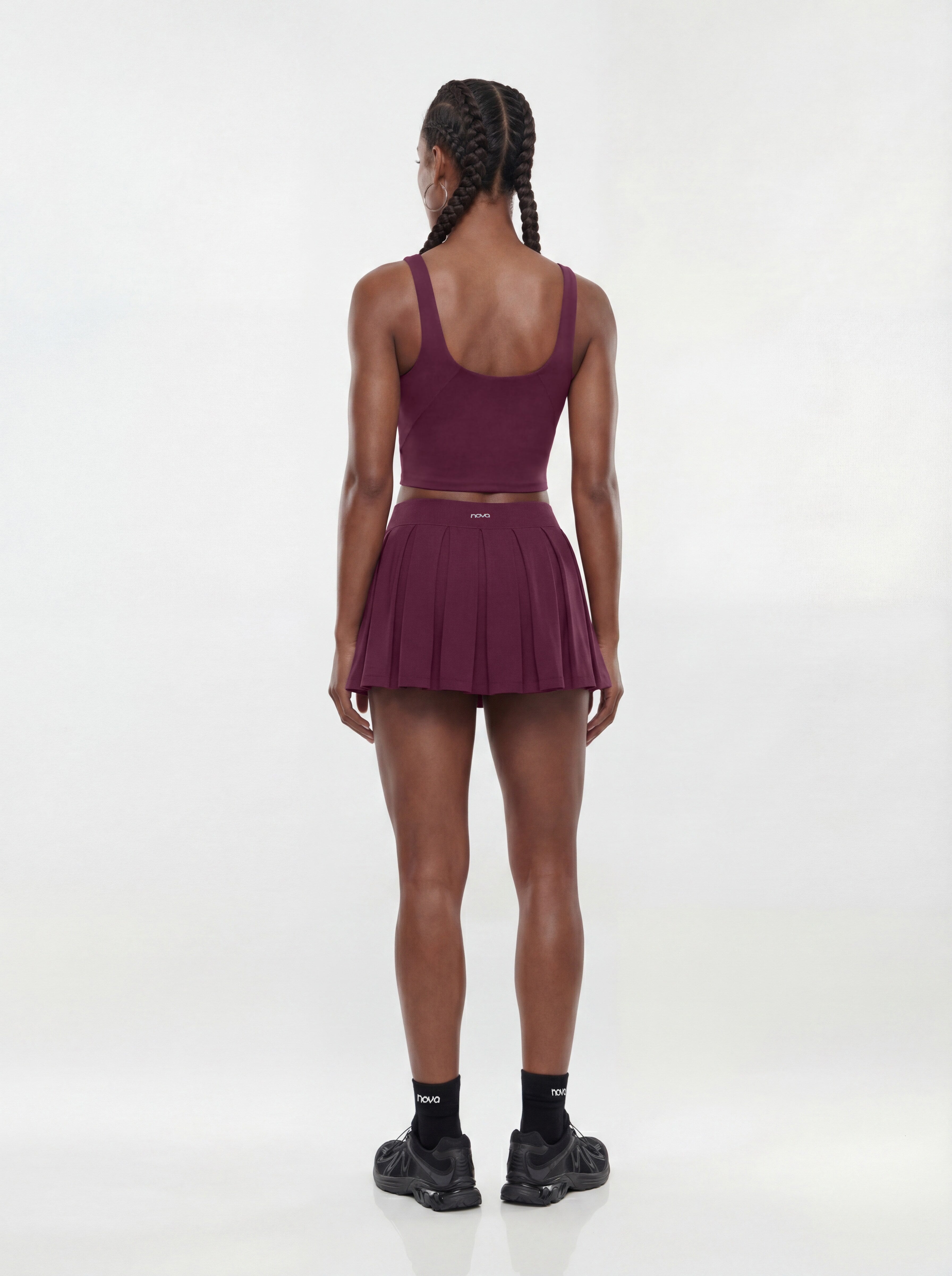 ProStretch™ Pleated Mini Skort - Merlot
