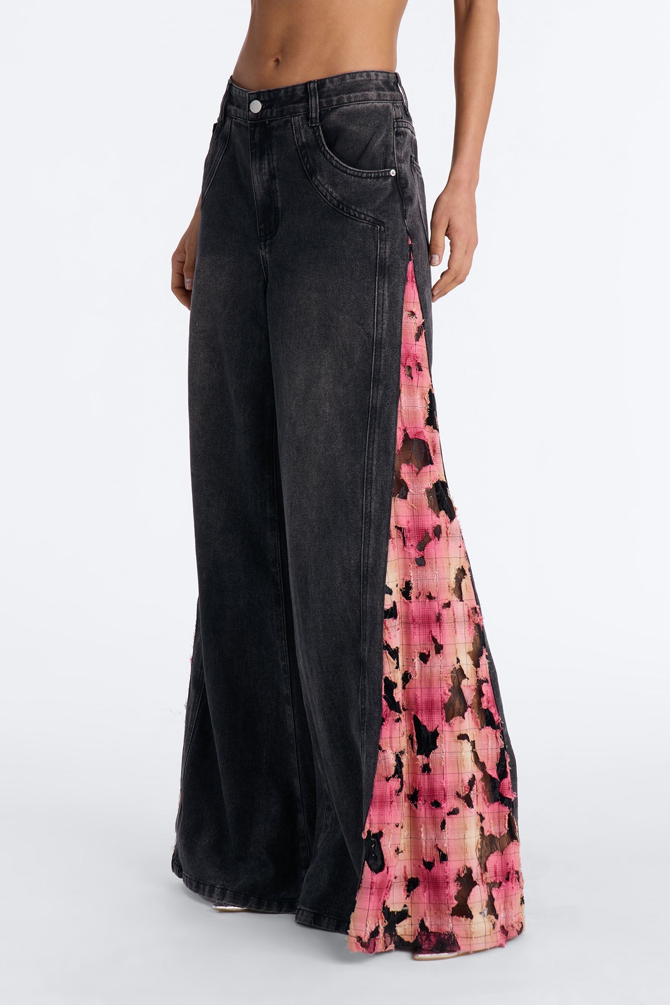 Pure Emotion Mid Rise Wide Leg Jeans - Black Wash