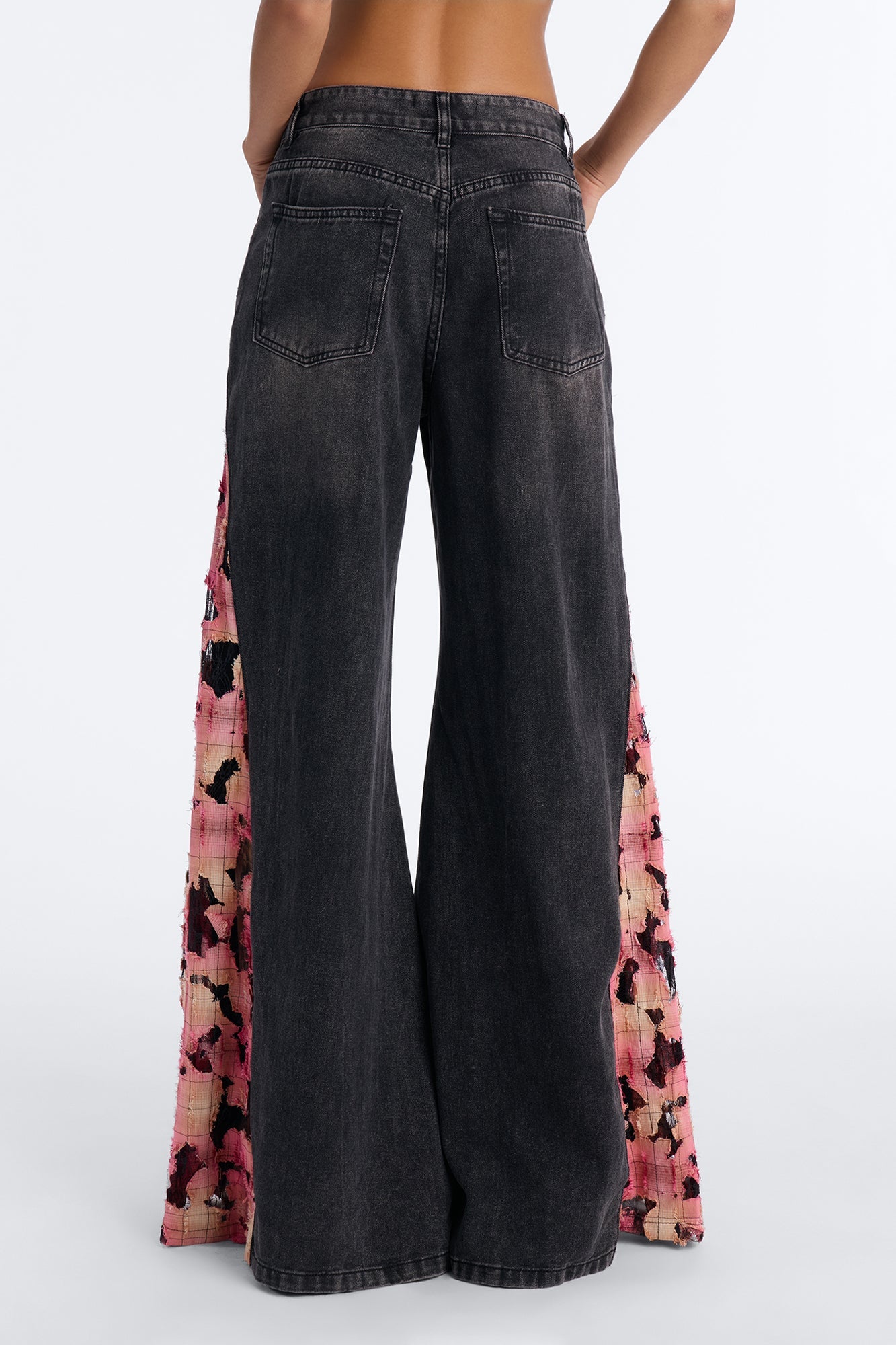 Pure Emotion Mid Rise Wide Leg Jeans - Black Wash