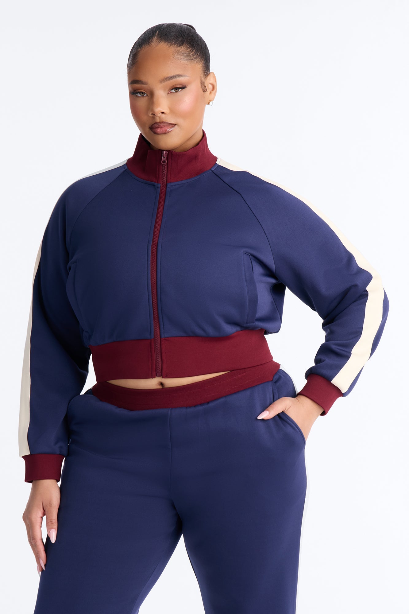 Power Trip Scuba Funnel Neck Jacket - Navy/combo