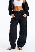 Living On Edge Utility Jeans - Black Wash