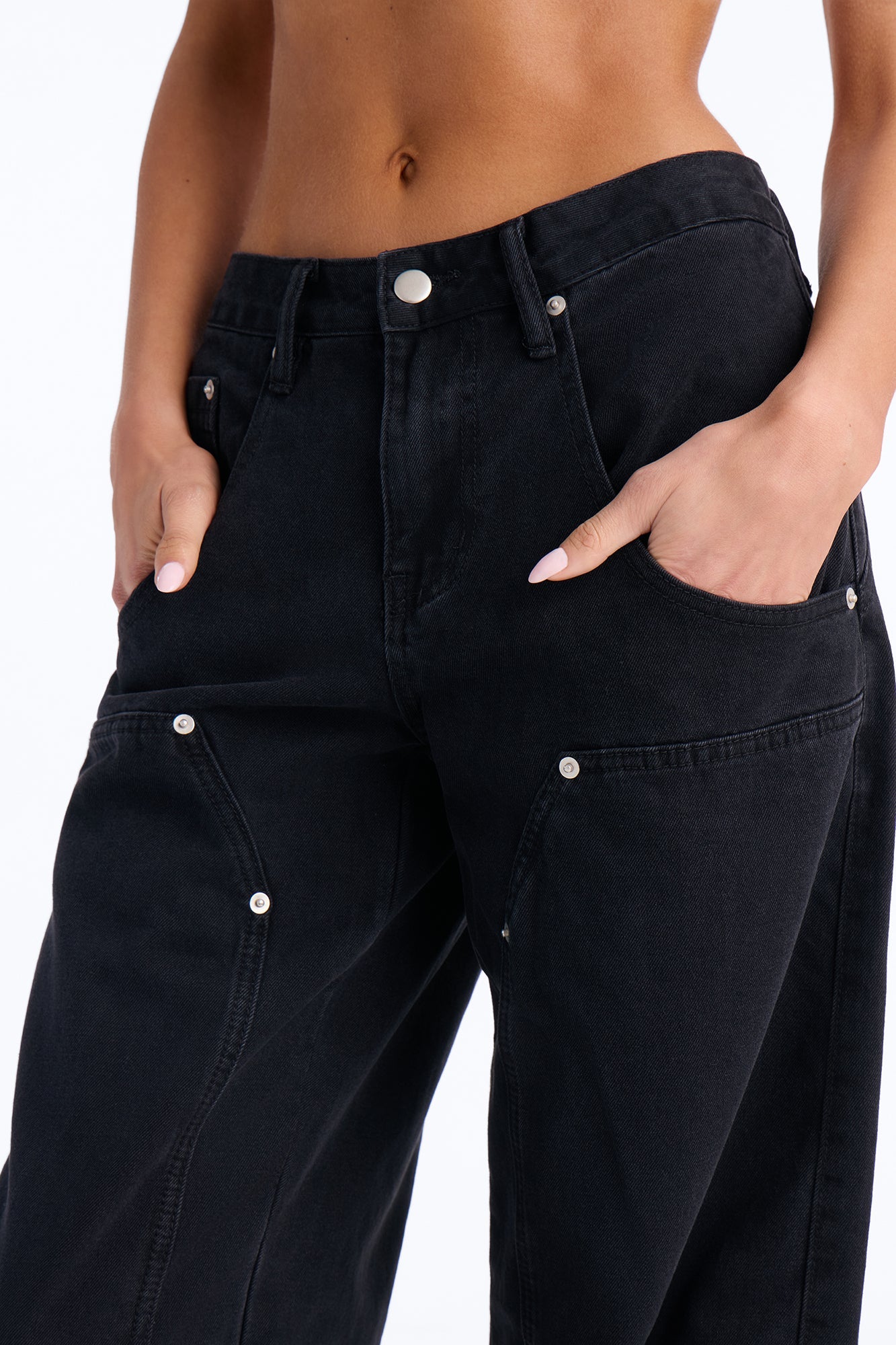 Living On Edge Utility Jeans - Black Wash