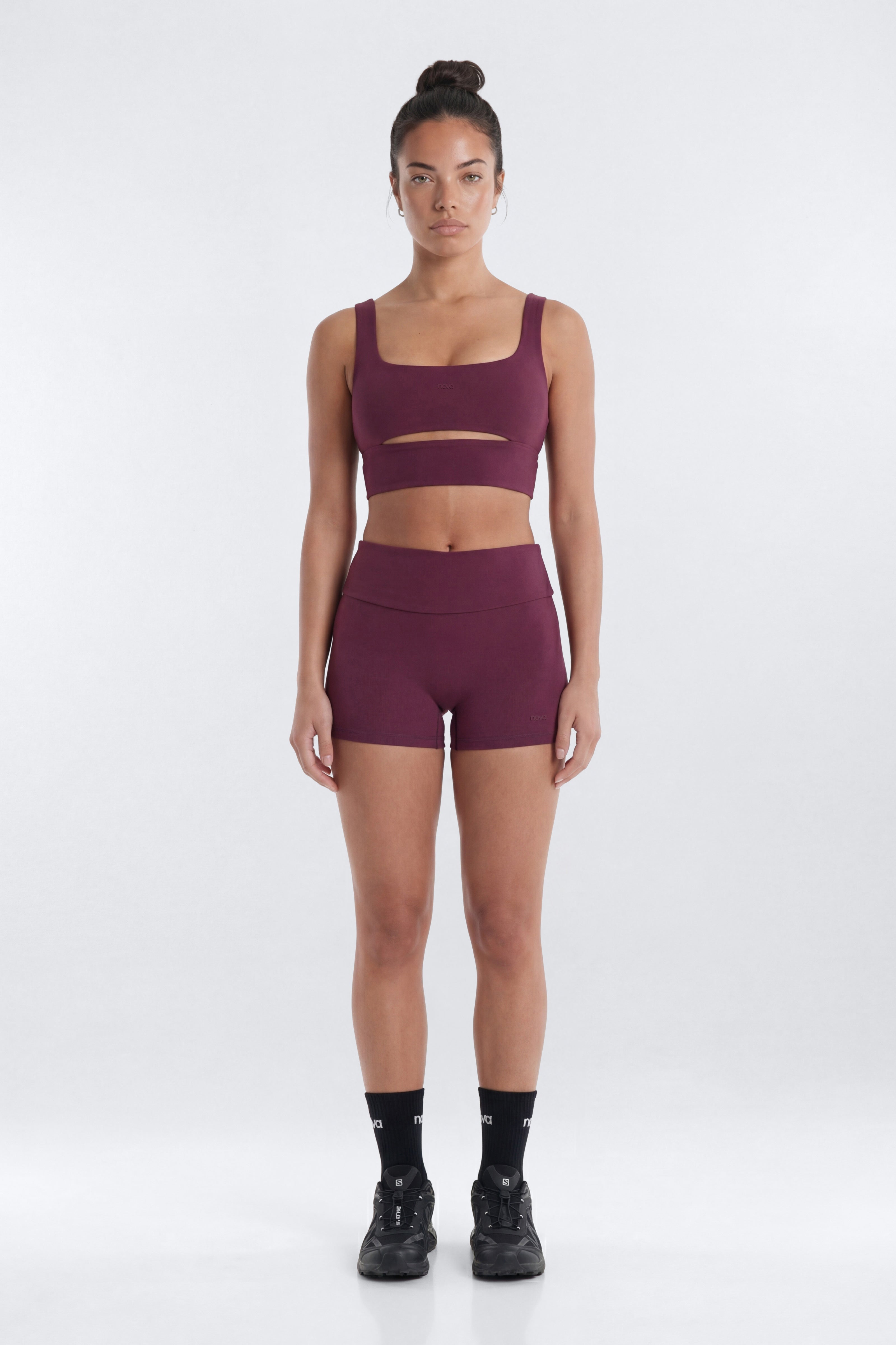 ButterSoft™ 3″ Foldover Biker Short - Merlot
