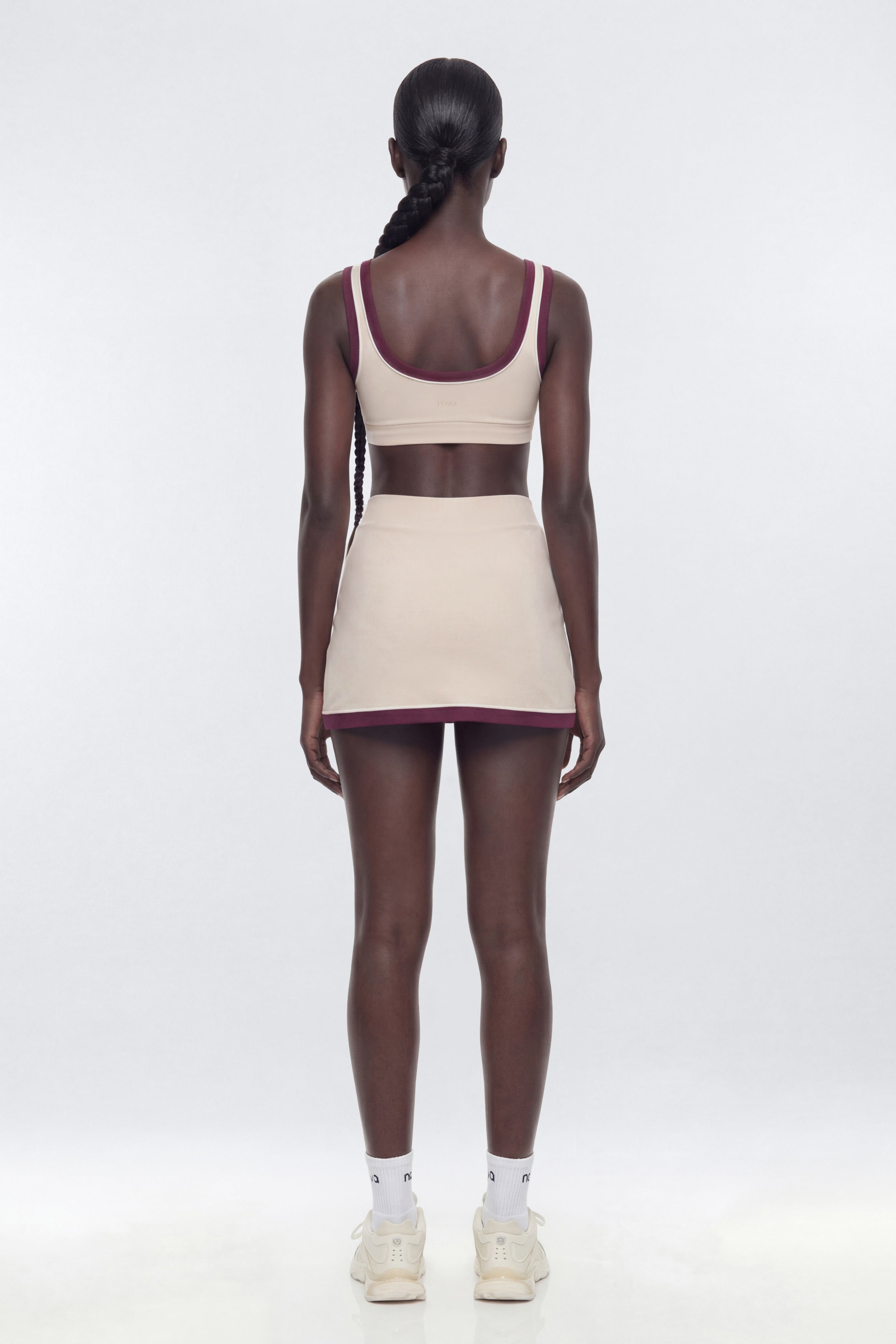 ButterSoft™ Contrast Trim Sports Skort - Oat Milk