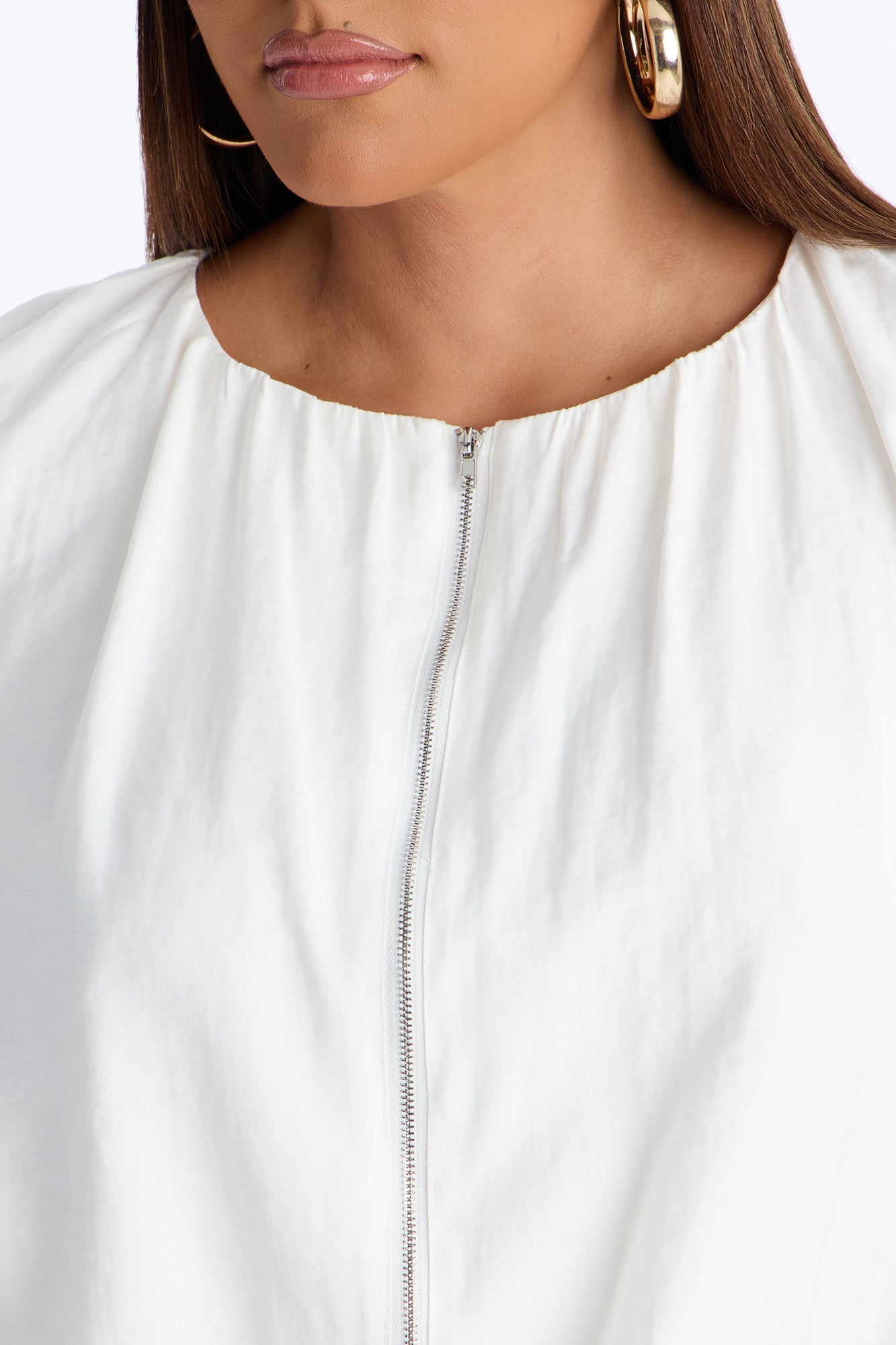 Calliope Linen Bubble Hem Cropped Jacket - Ivory