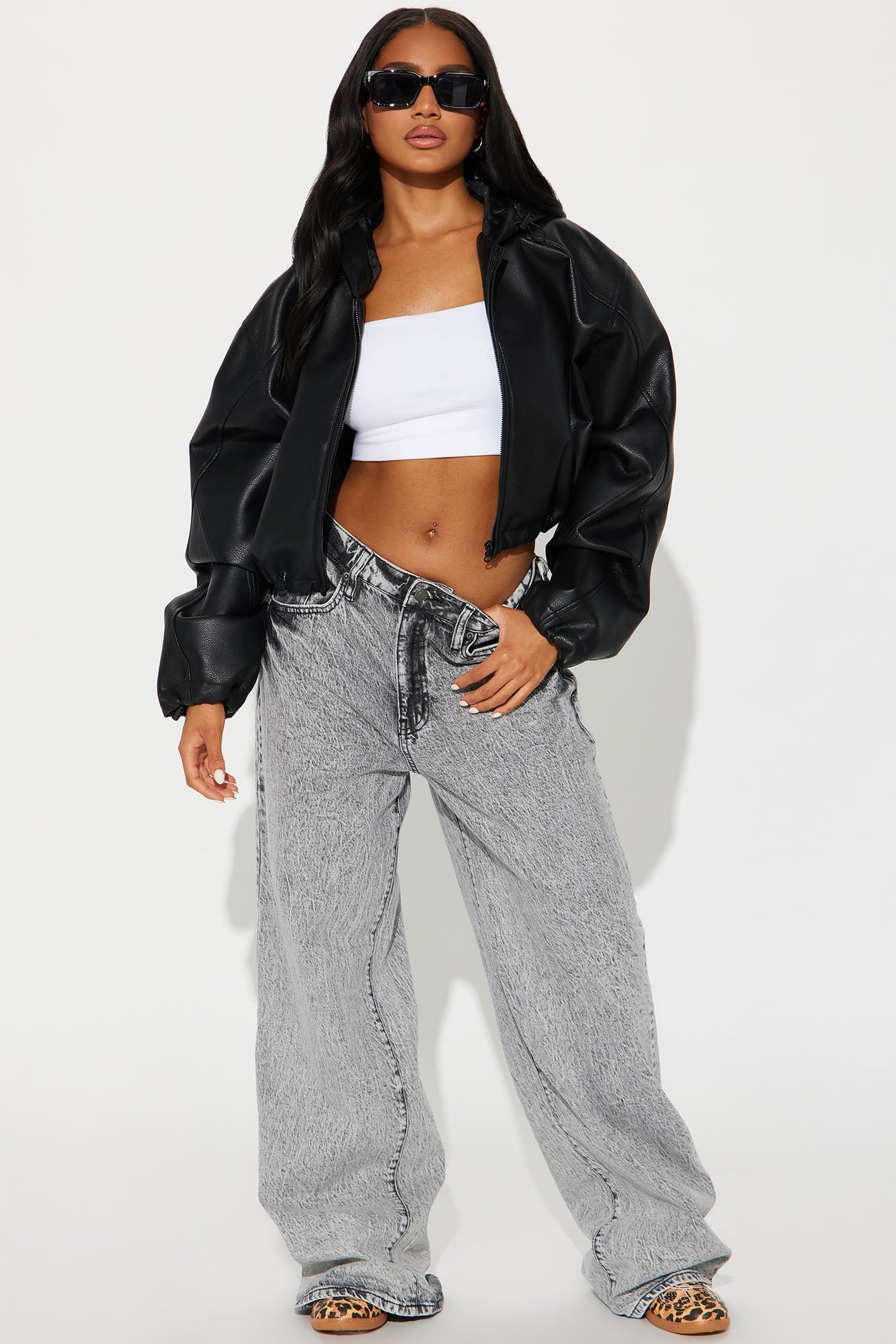 Young Mogul Faux Leather Jacket - Black