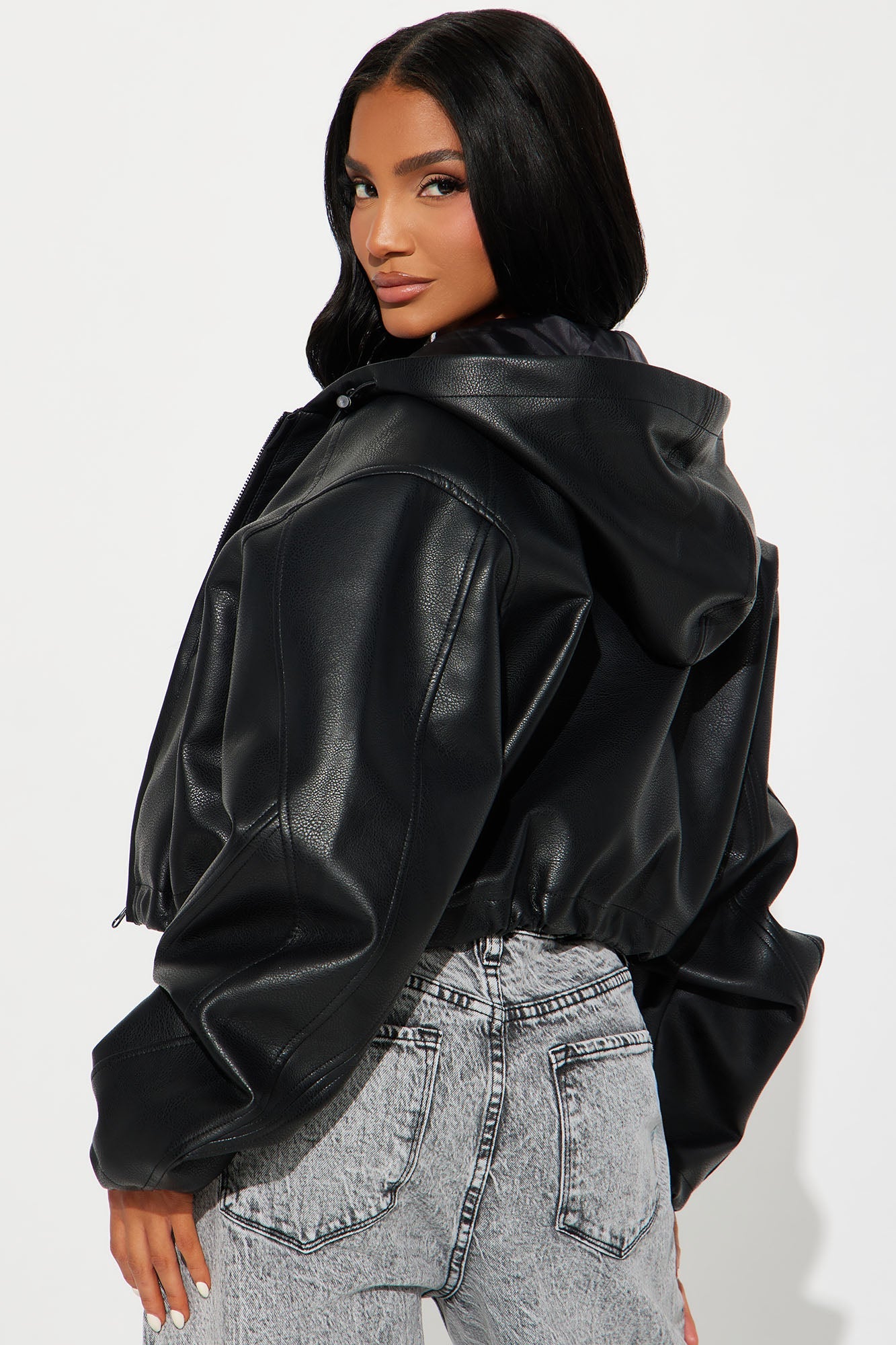 Young Mogul Faux Leather Jacket - Black