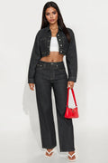 CiCi Stretch Tailored Straight Leg Jeans - Black
