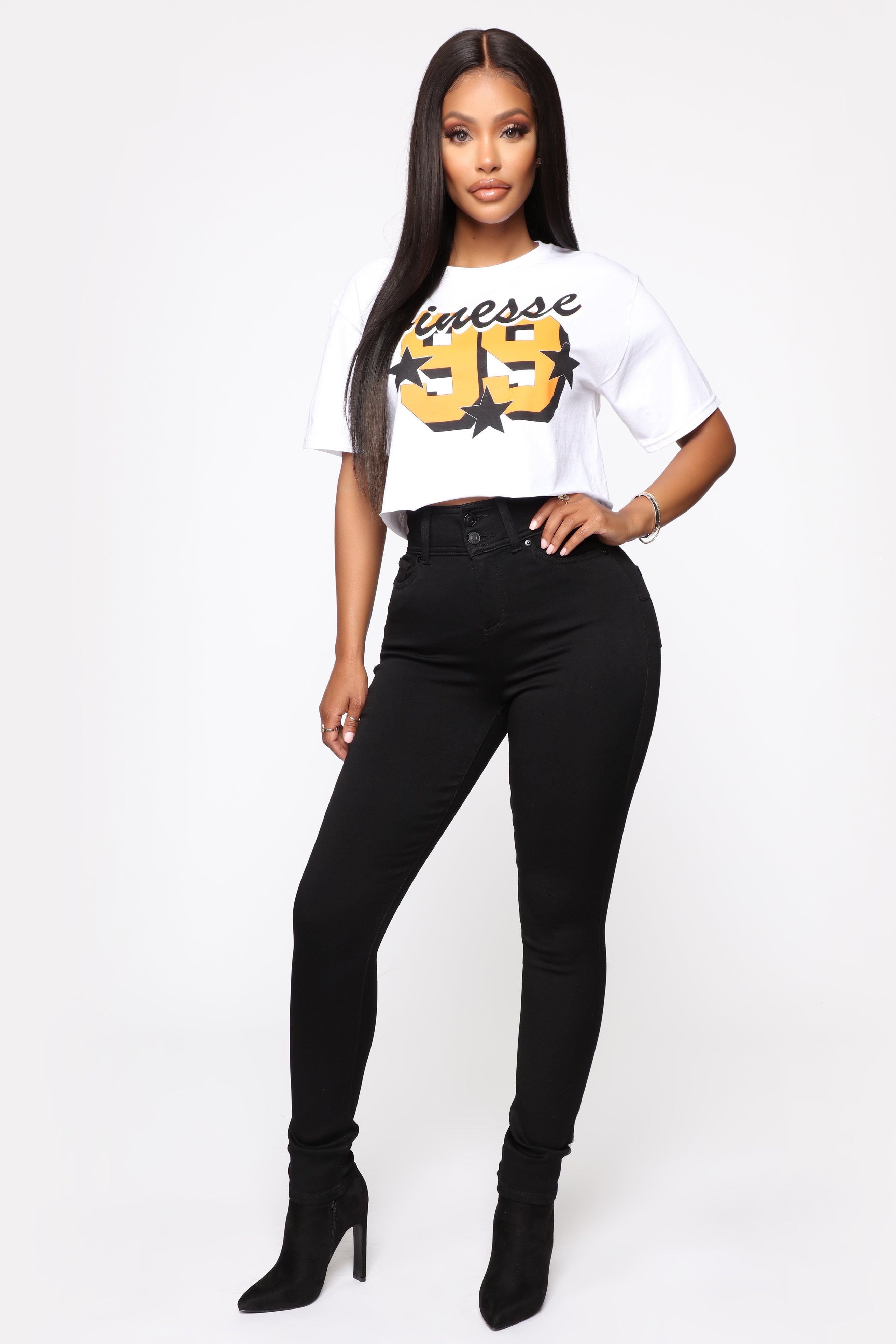 Snatch Me Tight Booty Lifter Skinny Jeans - Black