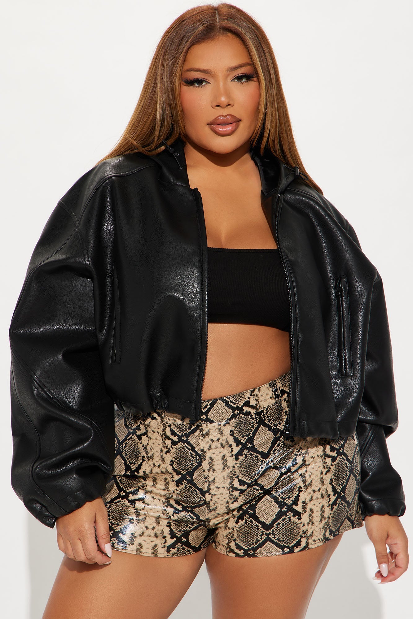 Young Mogul Faux Leather Jacket - Black