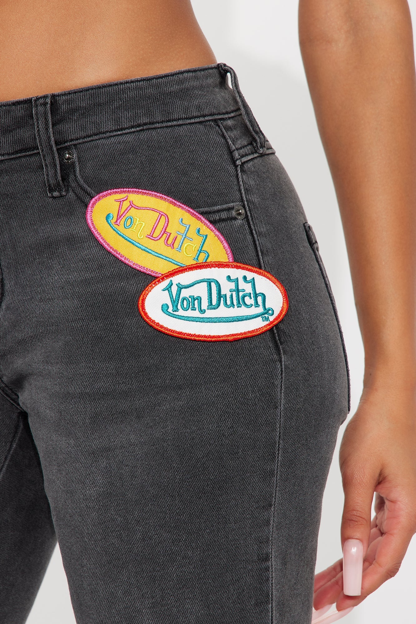 Von Dutch Originals Low Rise Bootcut Jeans - Black Wash