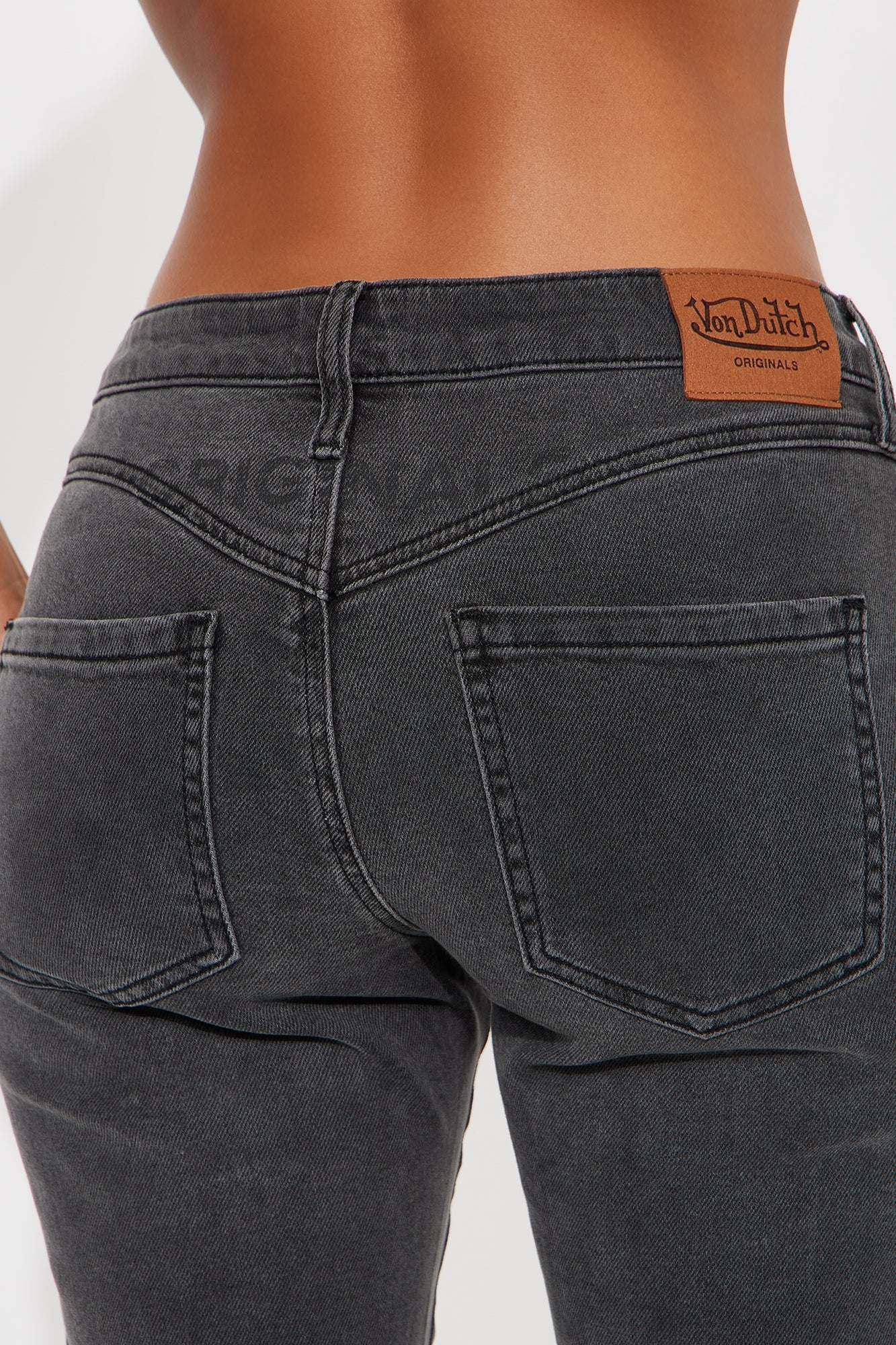 Von Dutch Originals Low Rise Bootcut Jeans - Black Wash