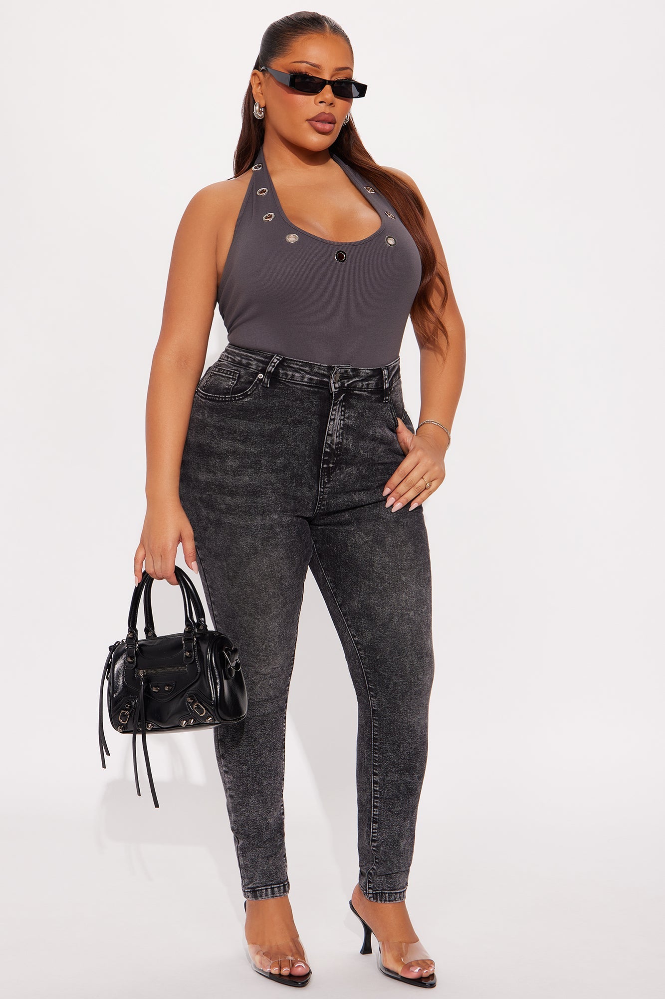 In The Black Skinny Jeans - Acid Wash Black